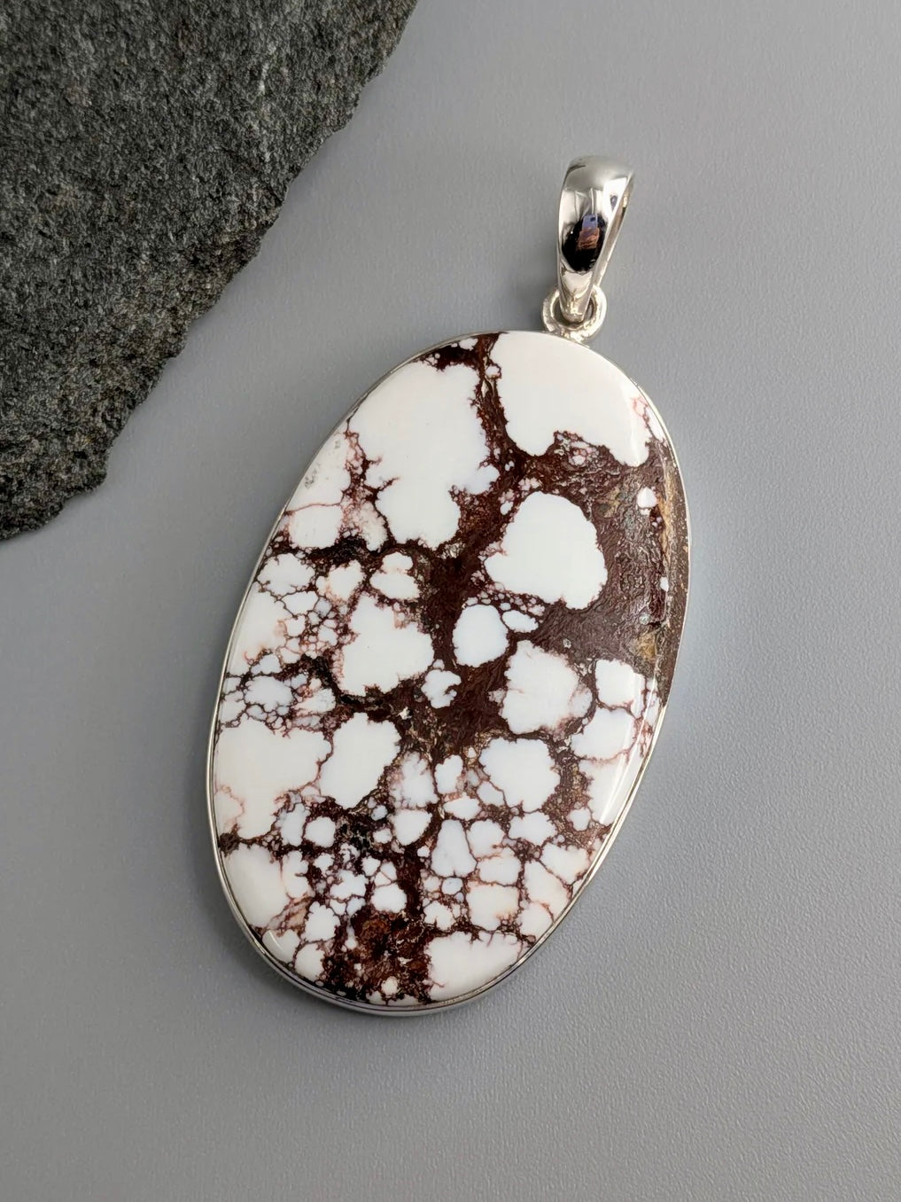 •WILD HORSE JASPER OVAL• sterling silver pendant