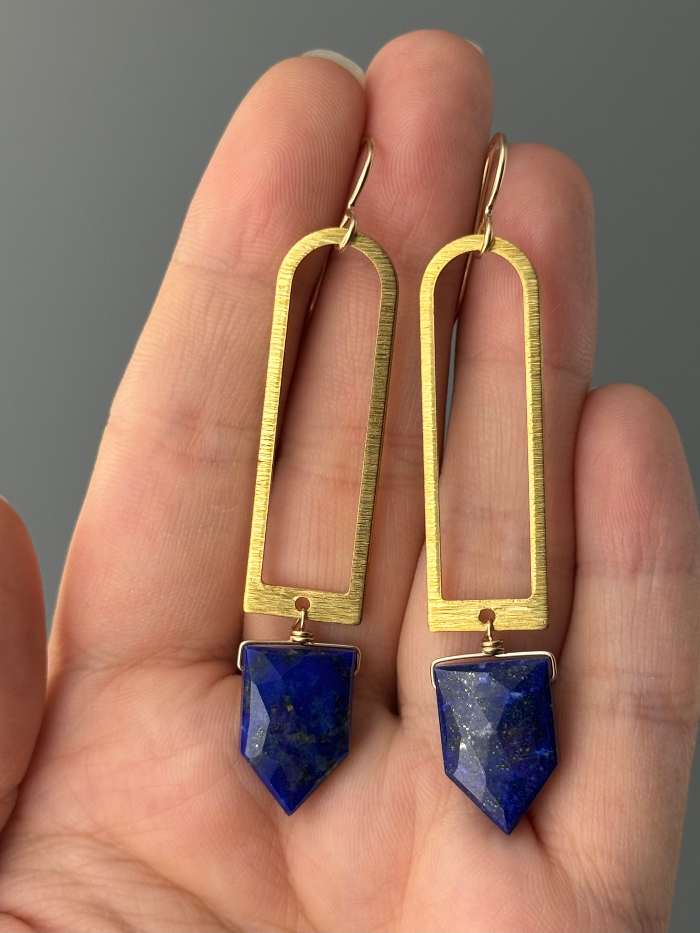 •PORTAL• lapis lazuli + gold earrings