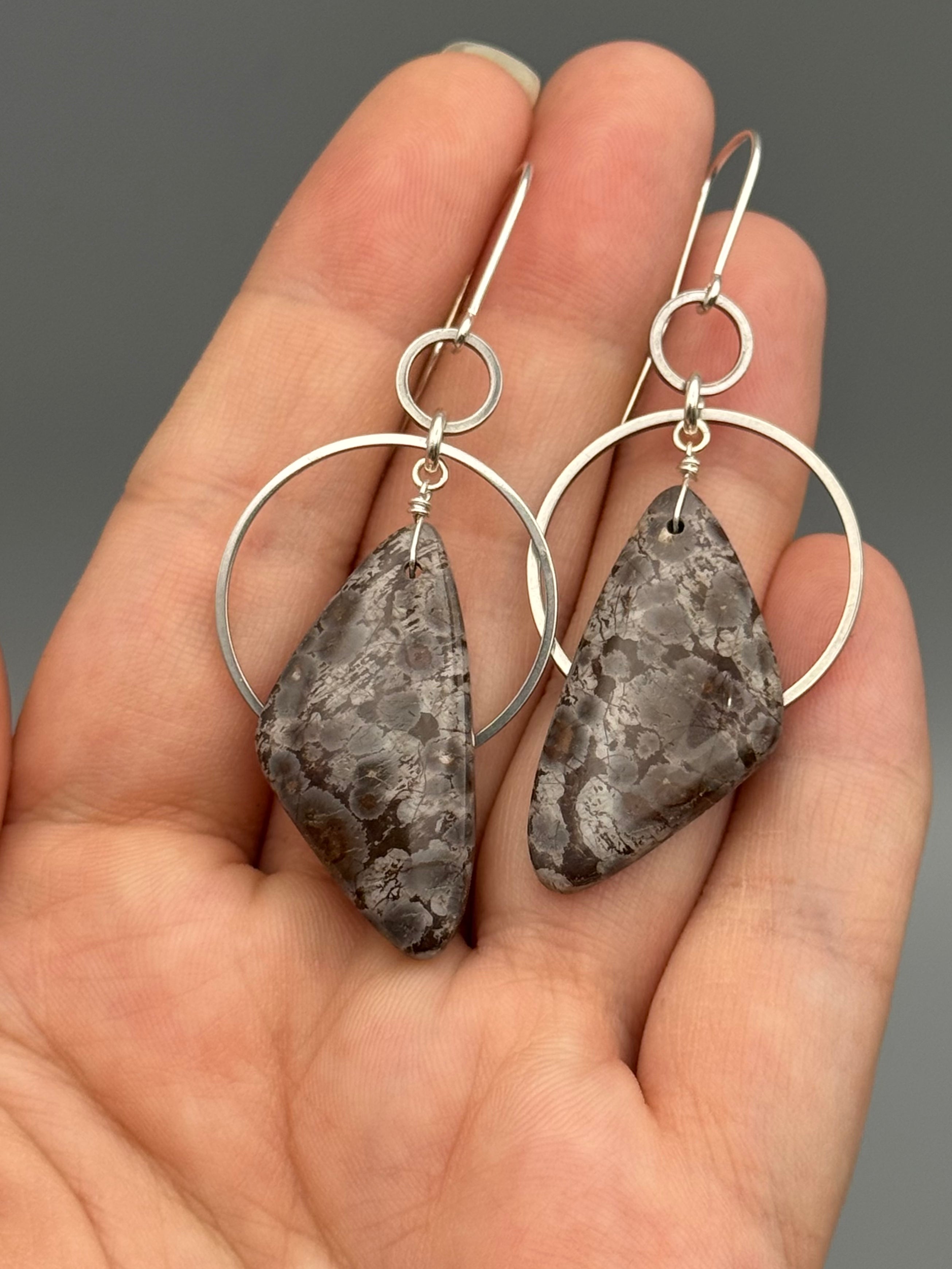 •EQUA-ORBIT• ocean jasper + silver earrings