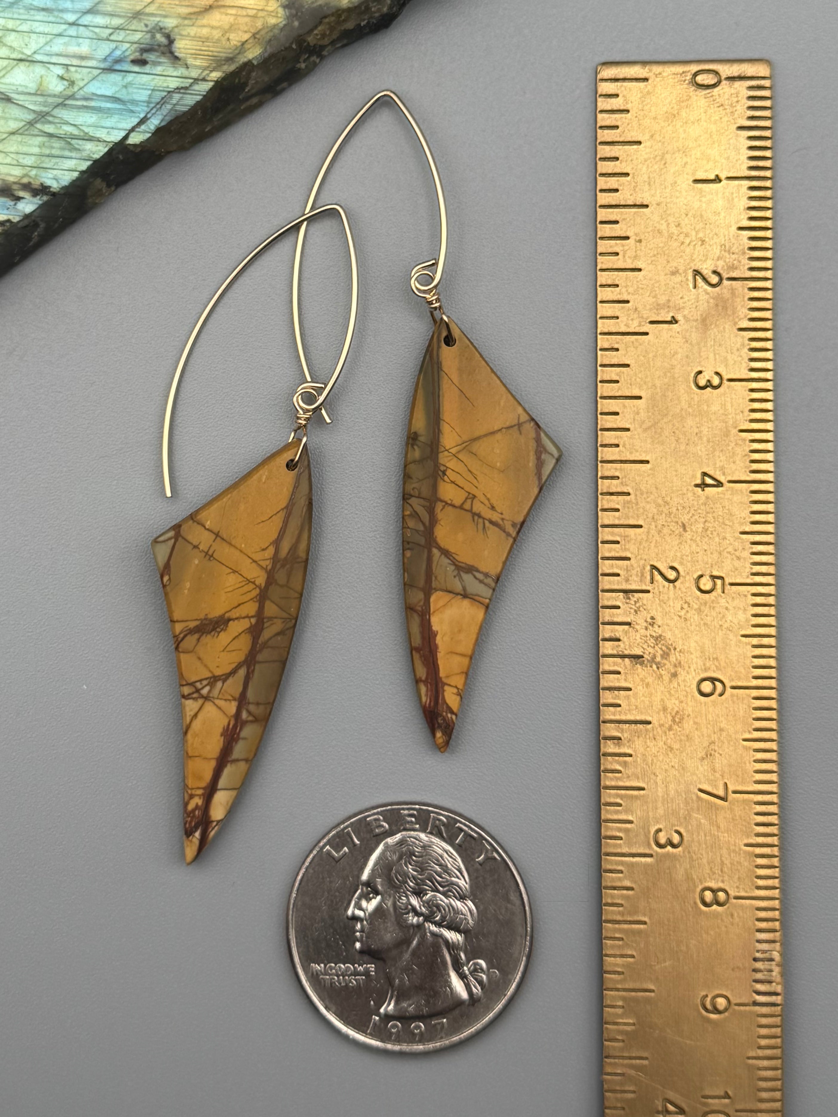•STRAY• red creek jasper + gold earrings