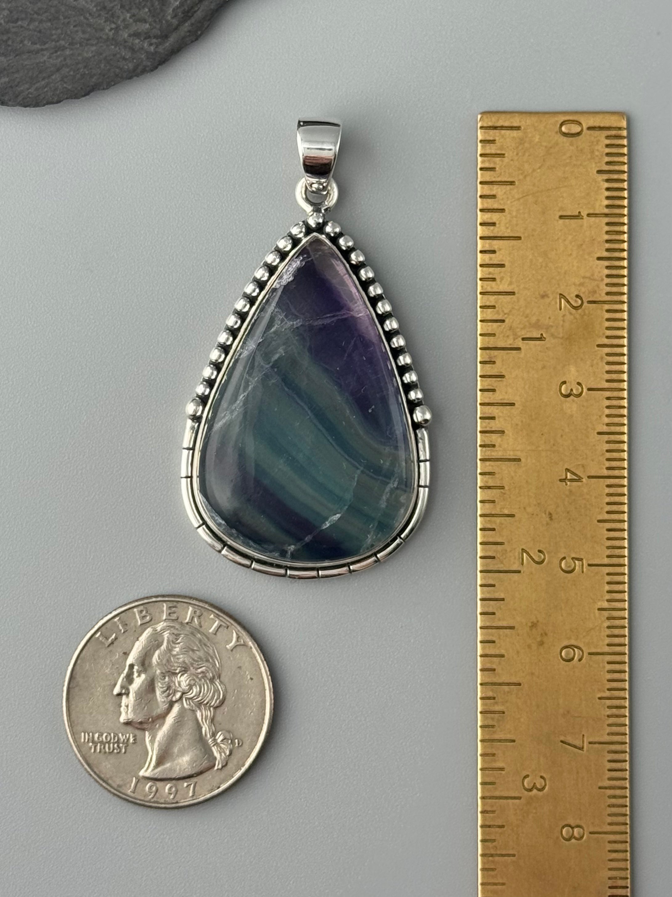 •FLUORITE TEAR - CANYON• sterling silver pendant
