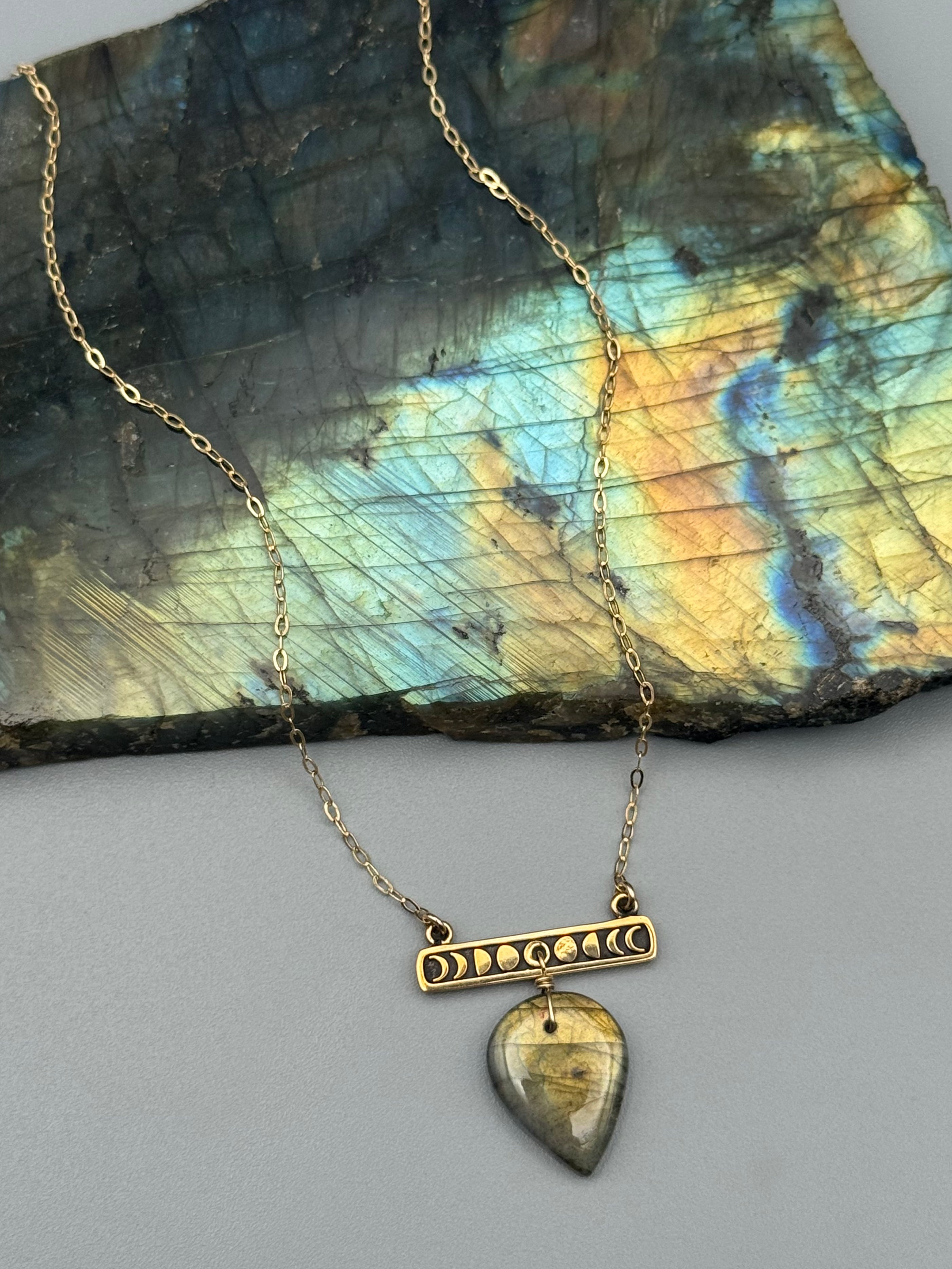•NYX• golden labradorite + gold necklace (16"-18" long)