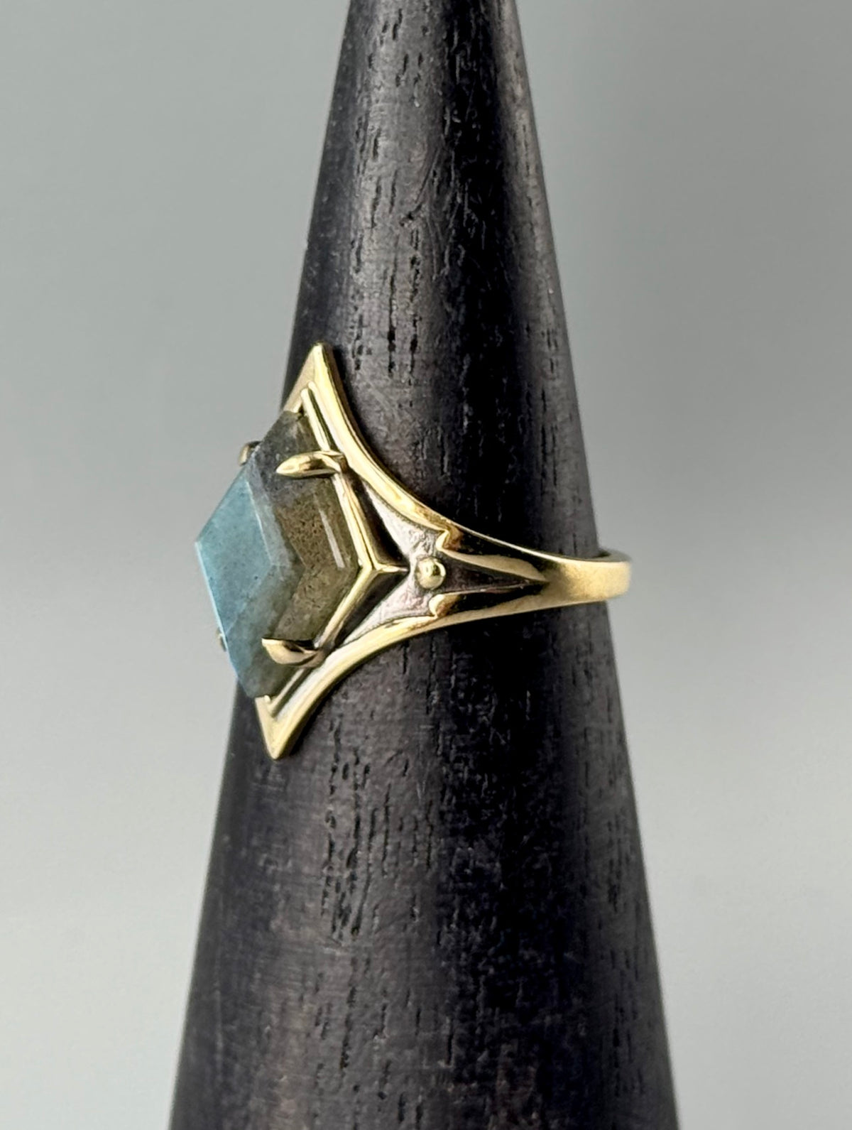 •GROUNDED• labradorite + brass ring (various sizes)