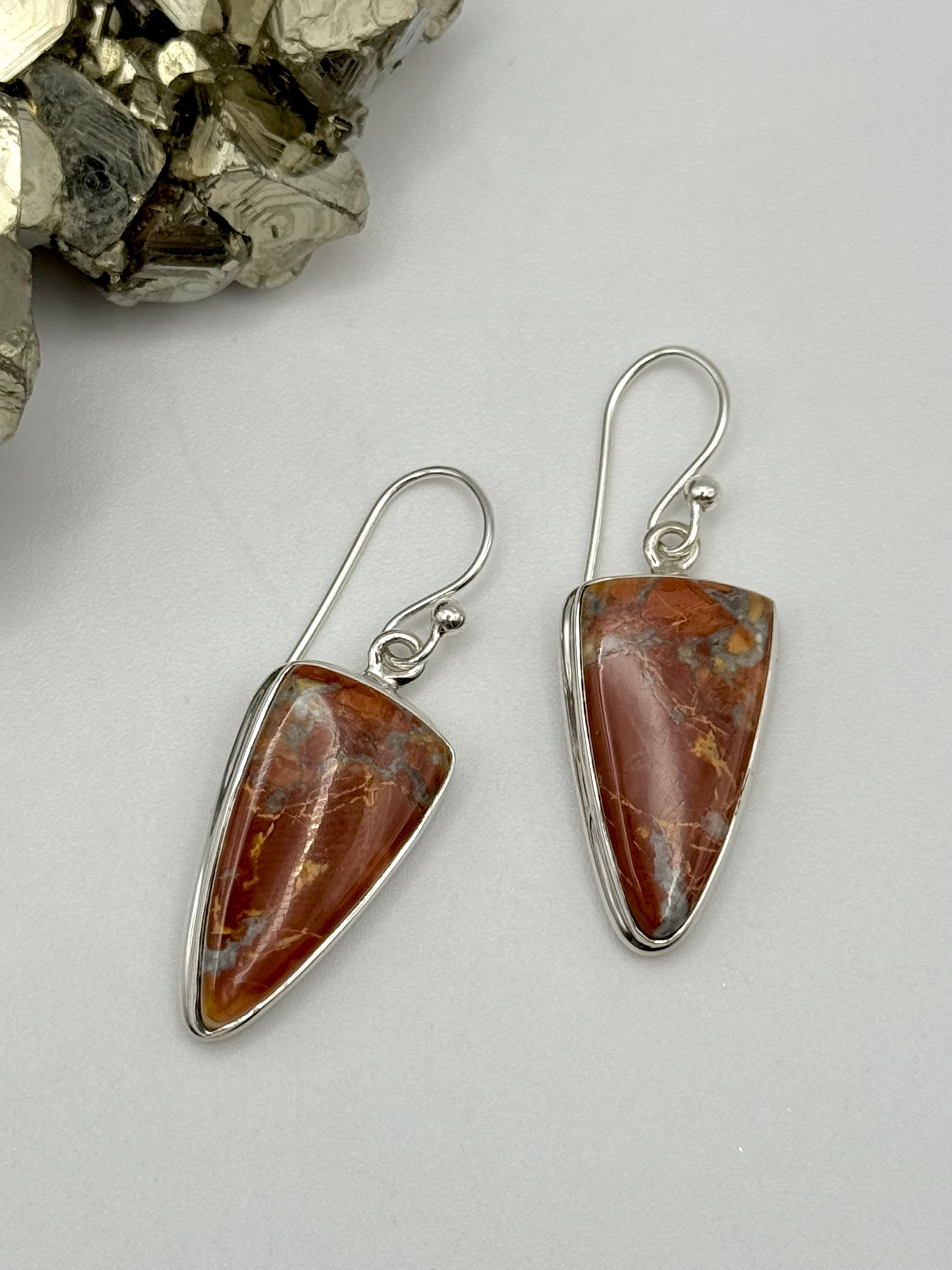 •MALIGANO JASPER FANG• silver dangle earrings