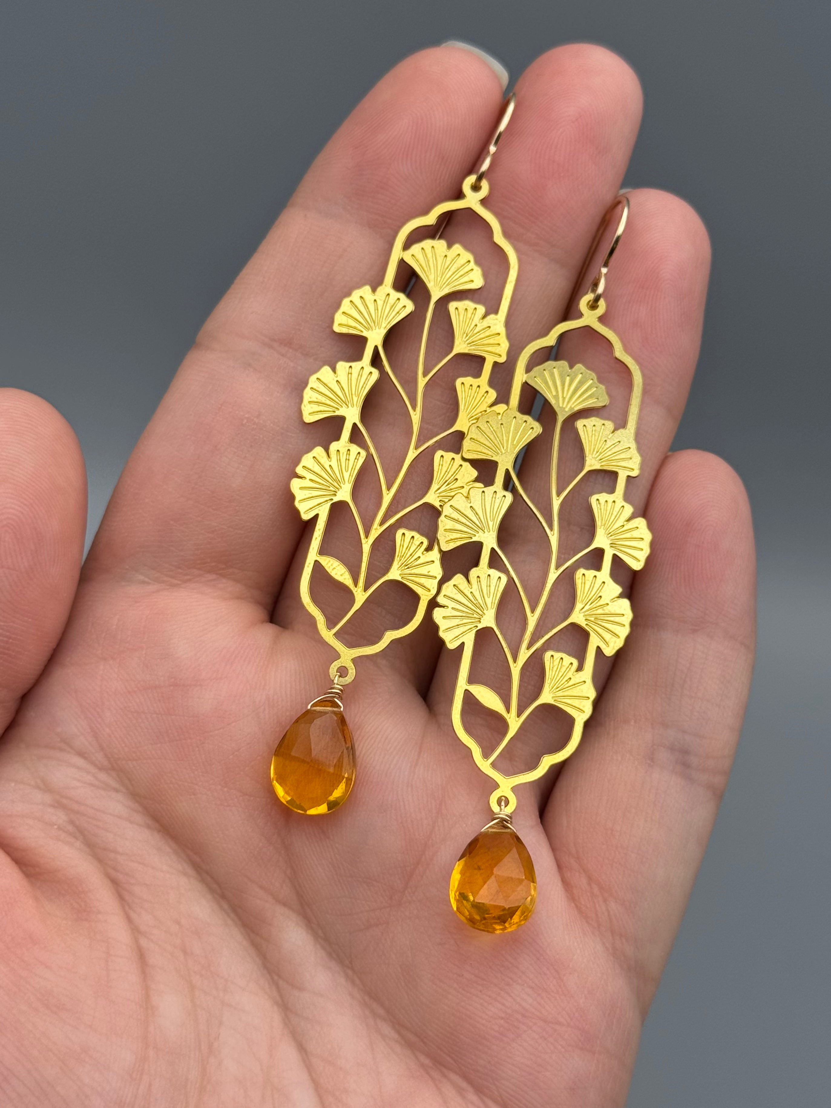 •KIKUBO• citrine + gold earrings