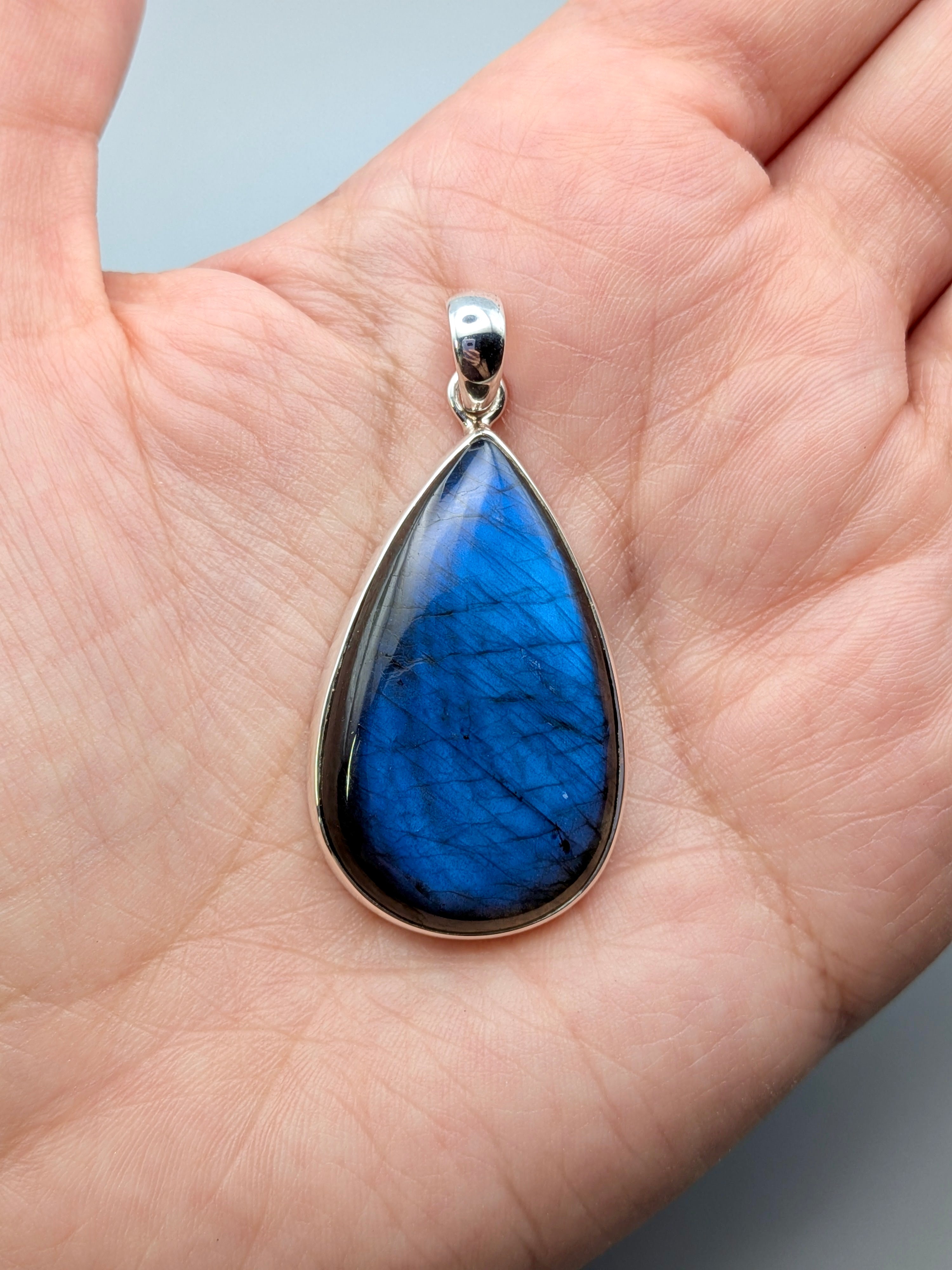 •LABRADORITE TEARDROP• sterling silver pendant