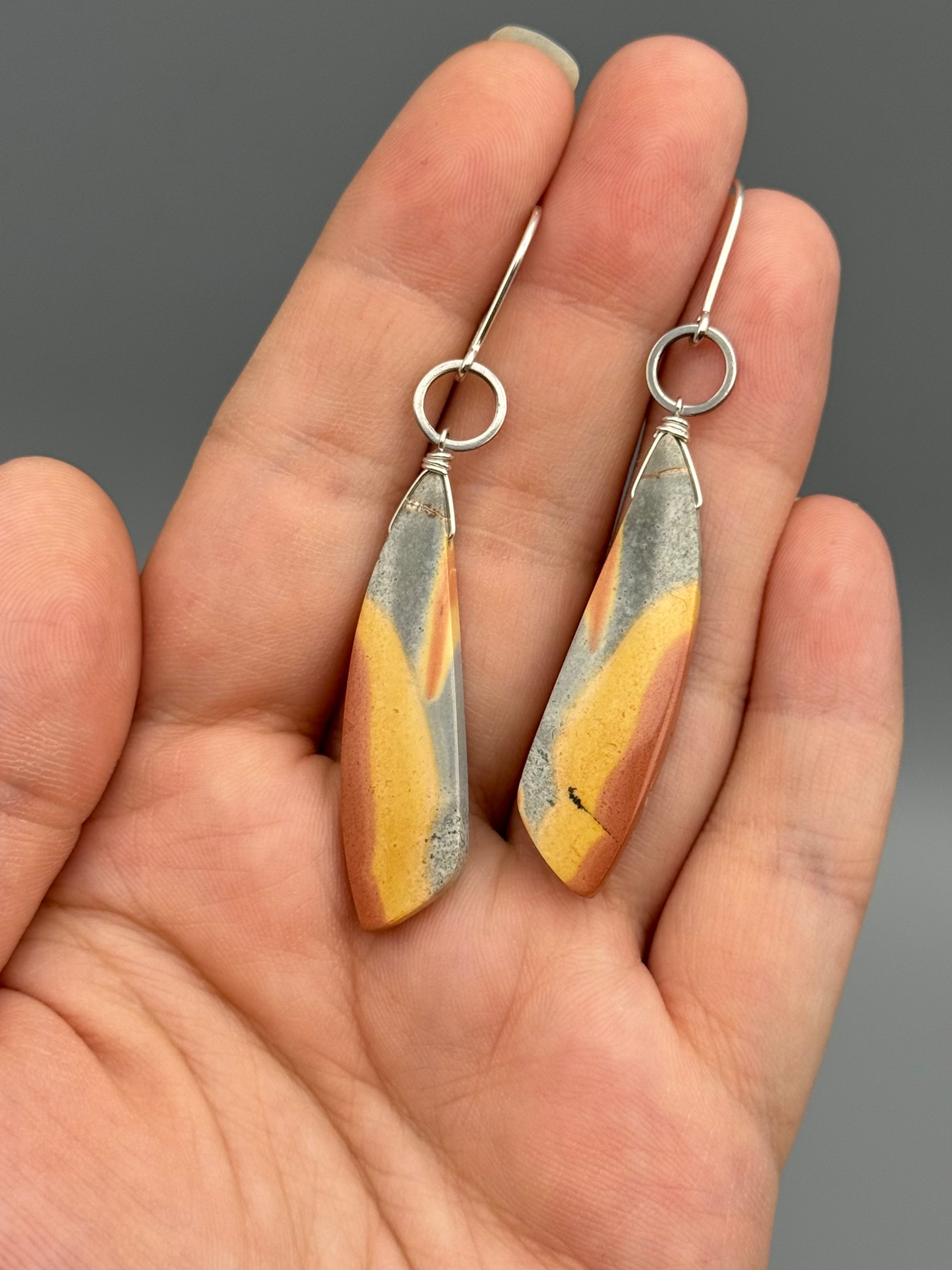 •LUNA• polychrome jasper + silver earrings