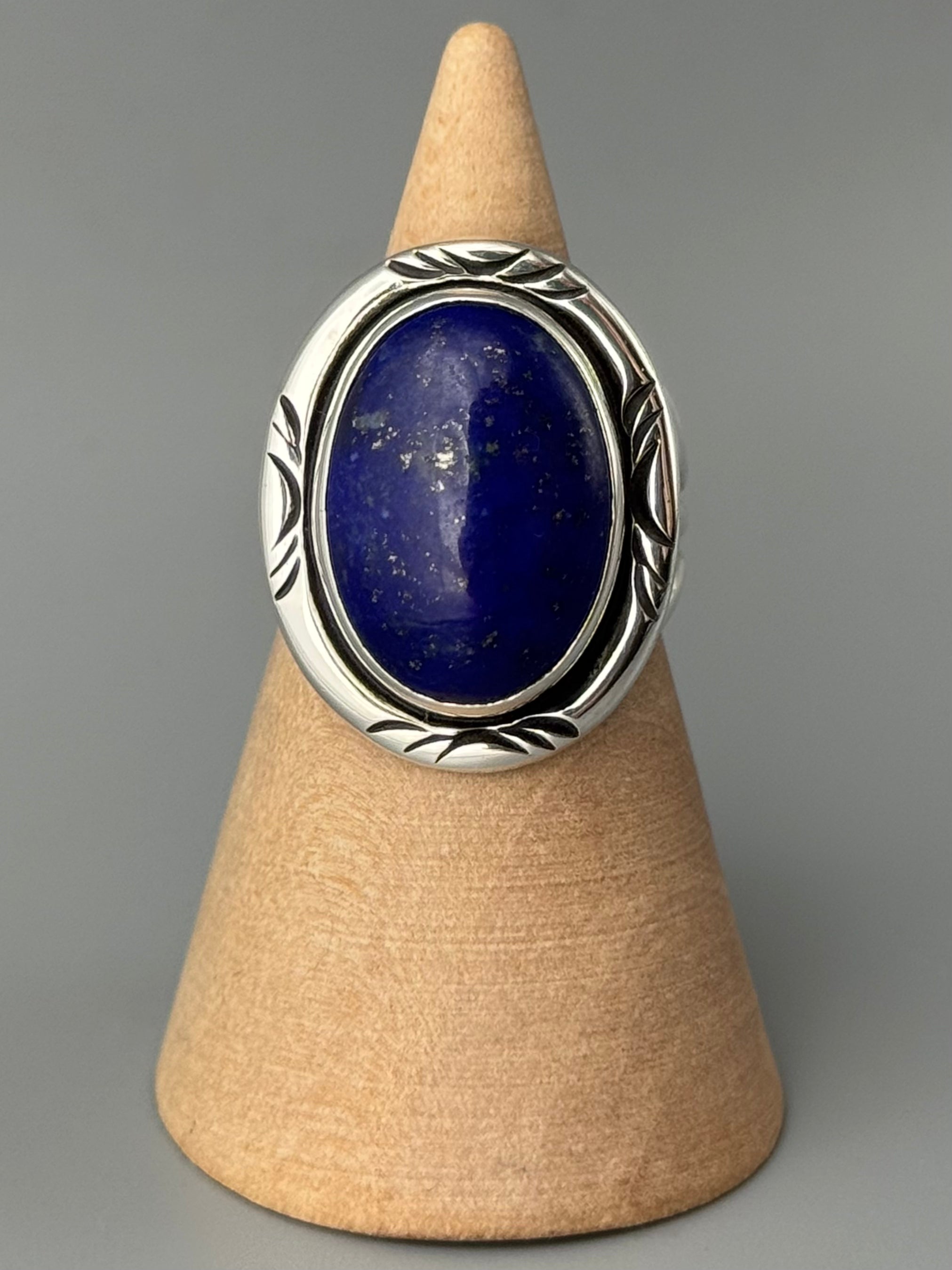 •LAPIS LAZULI - AZHÍ• Navajo silver ring (size 7.5)