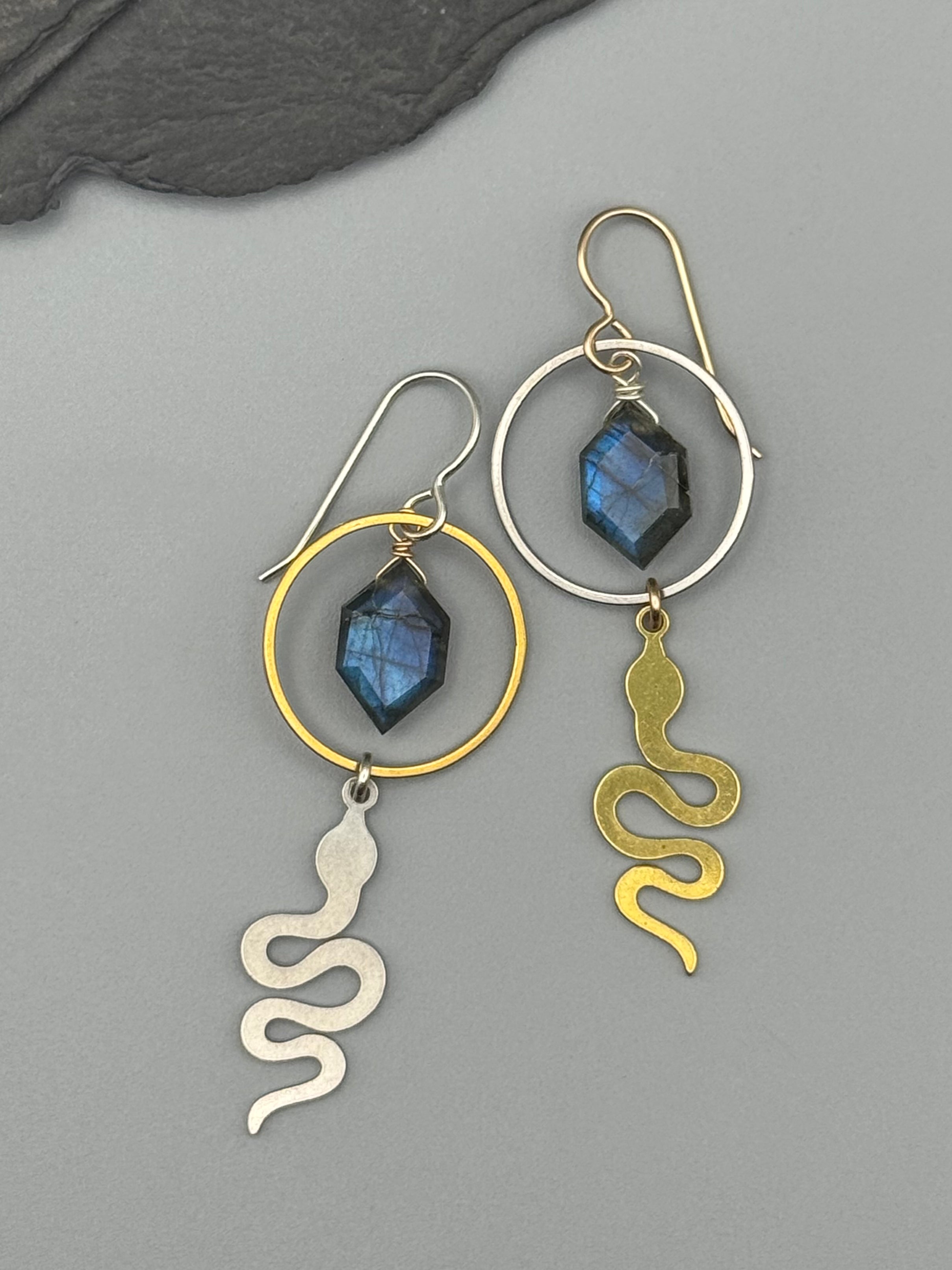 •DUPLISSSSITY• labradorite + mixed metal earrings