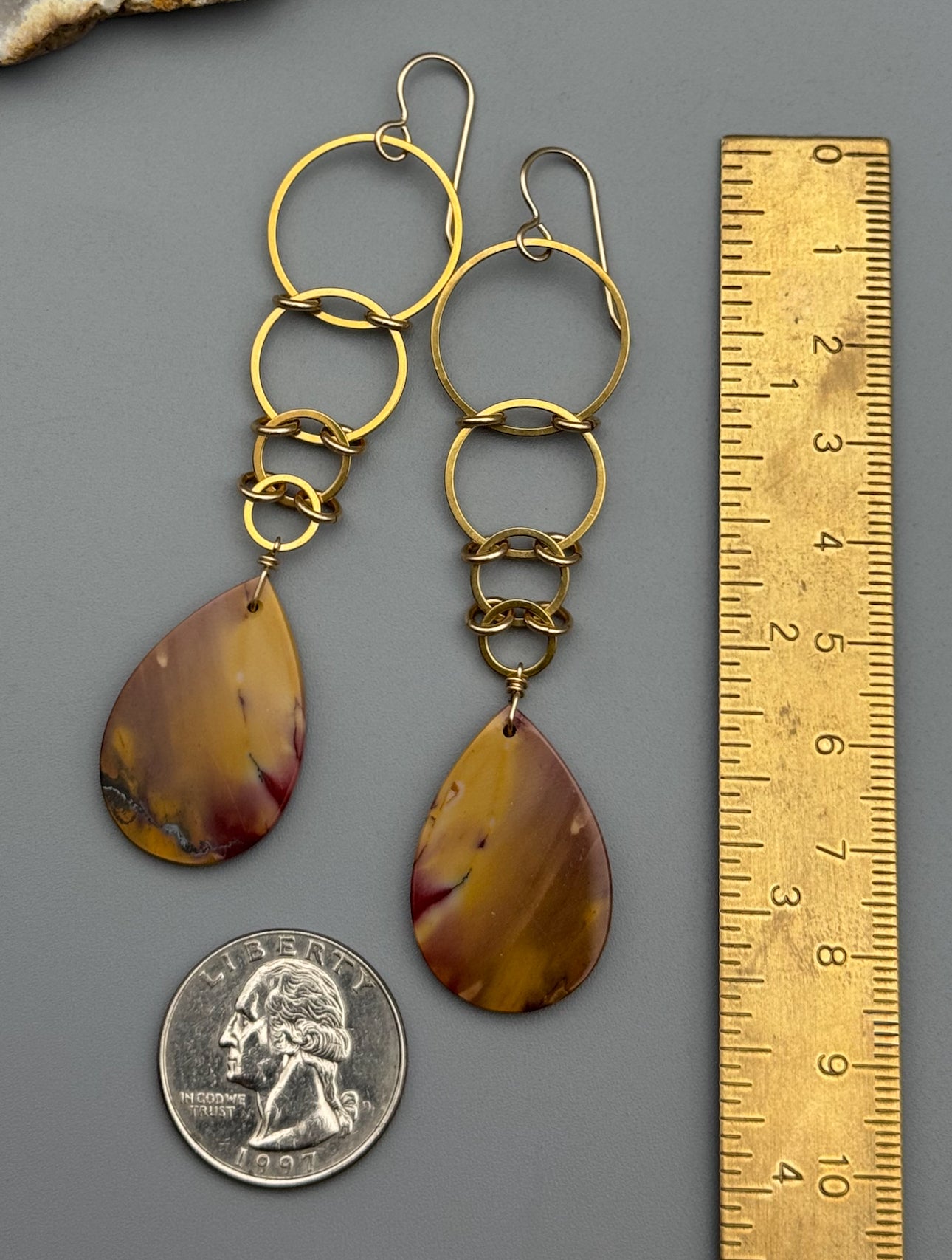•EOWYN• mookaite jasper tear + gold earrings