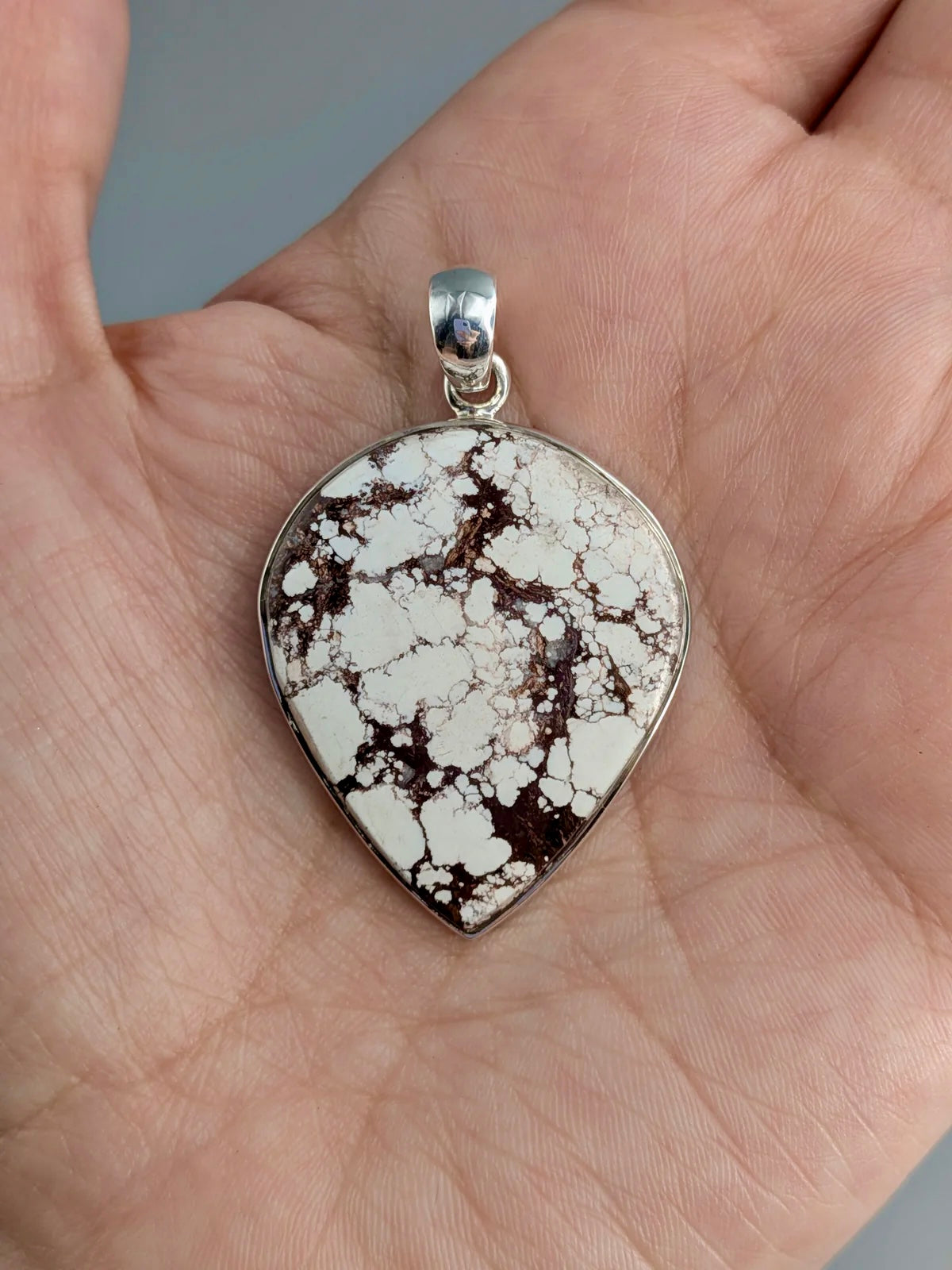 •WILD HORSE JASPER SPEAR TEAR• sterling silver pendant