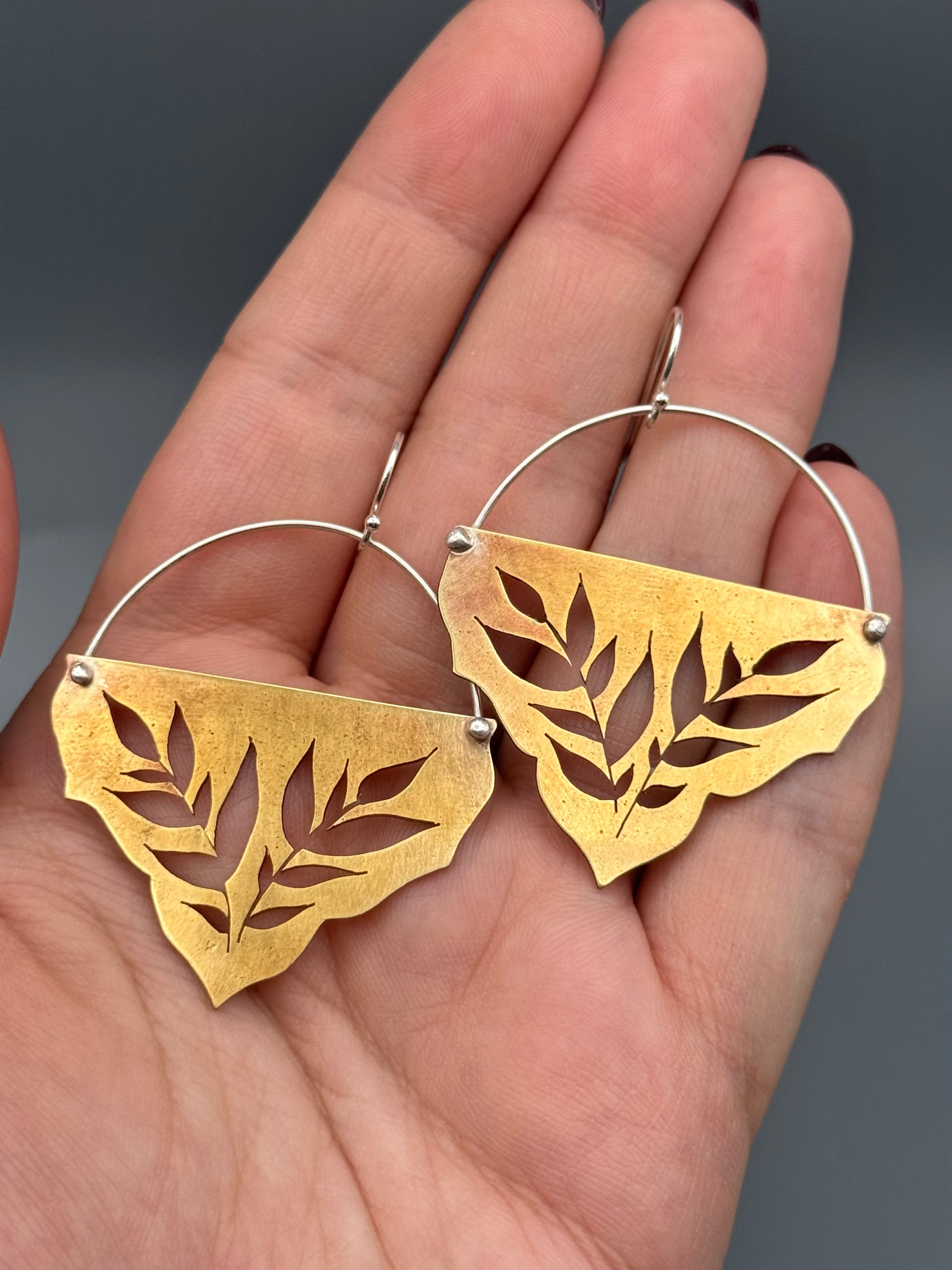 •SWEETGRASS FANCY BASKET• mixed metal dangle earrings