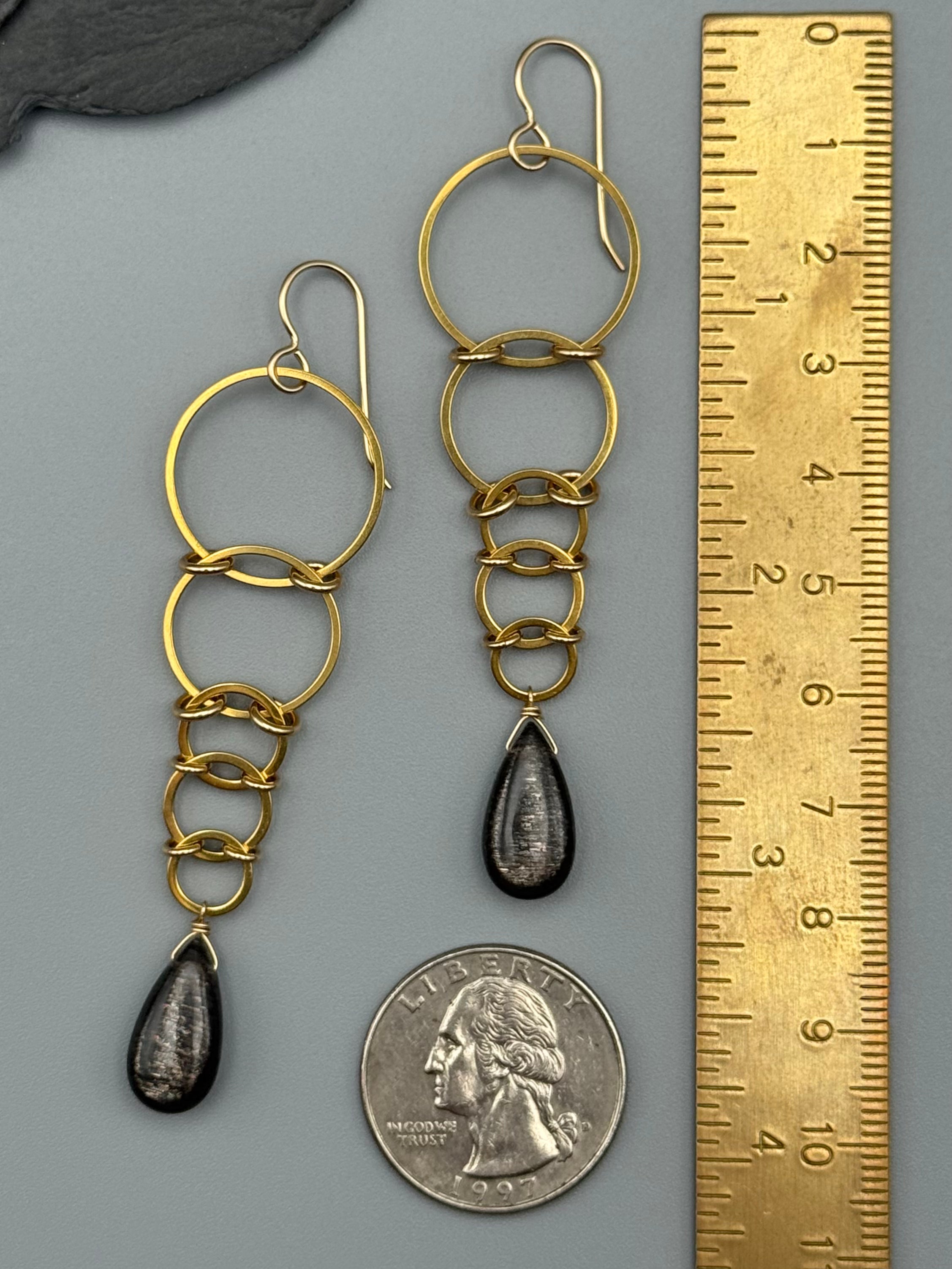 •EOWYN• chocolate sunstone + gold earrings