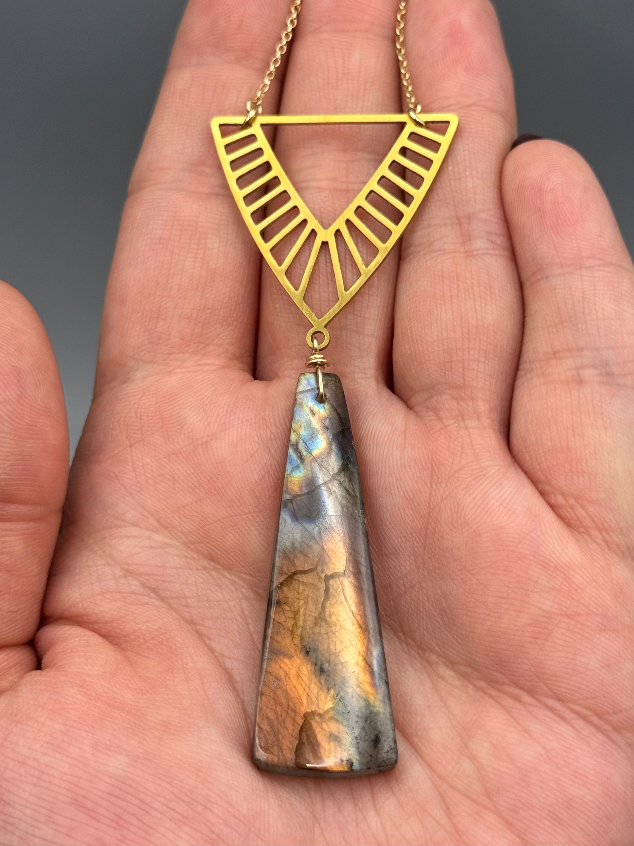 •INVOKE• golden labradorite + gold necklace (16"-18" long)