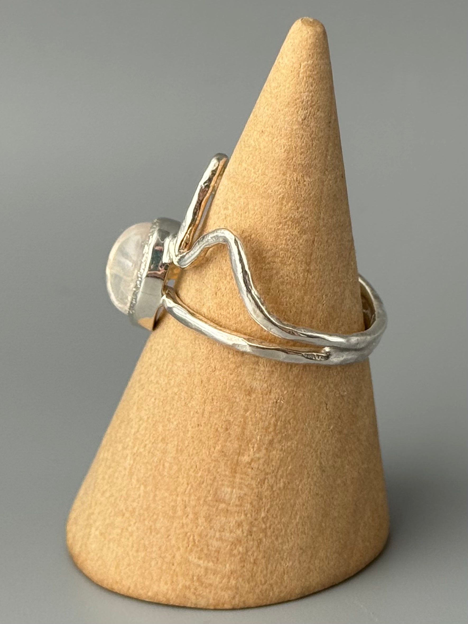•RAINBOW MOONSTONE - RIDGELINE• silver ring (various sizes)