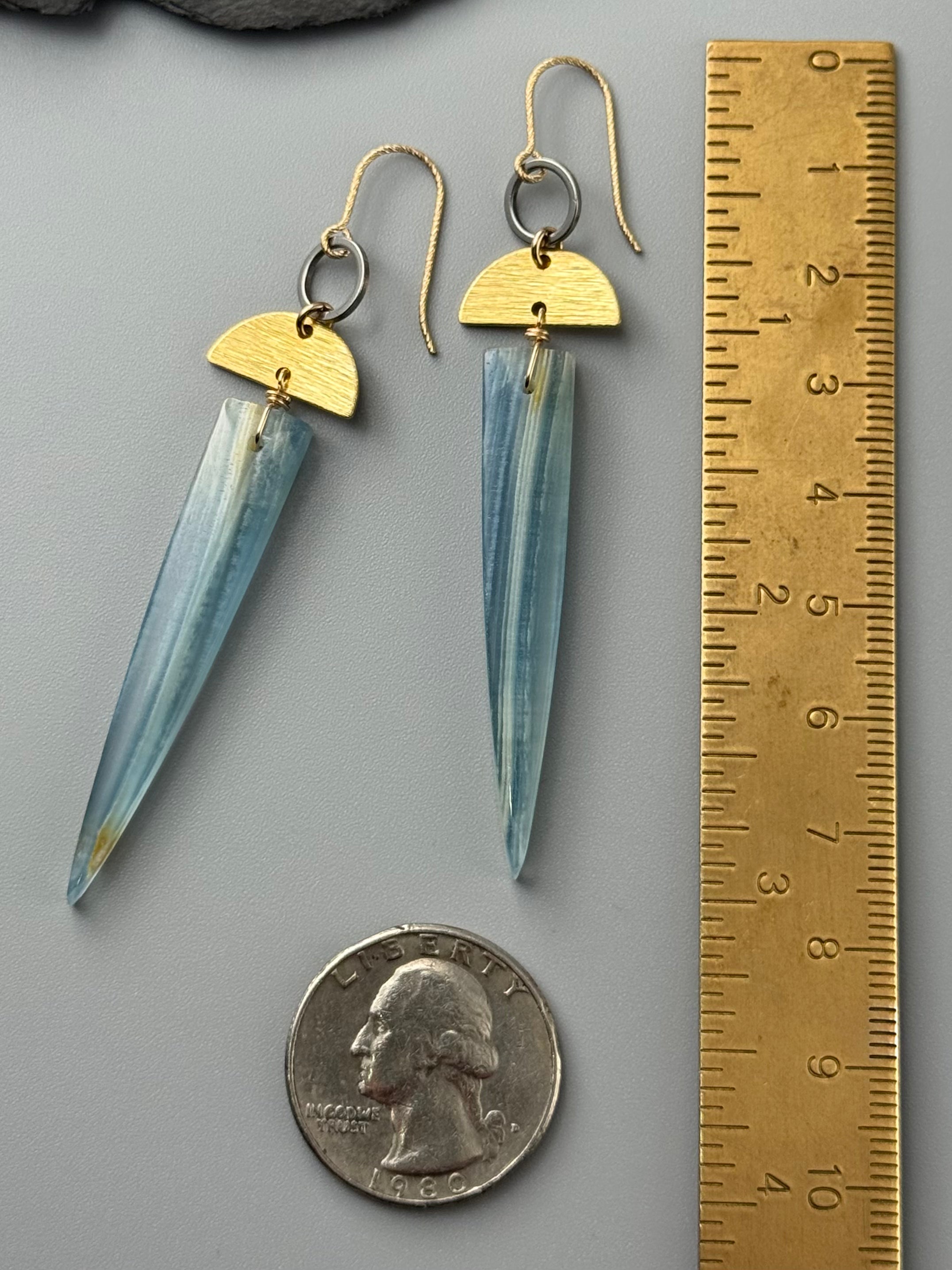 •NYX• blue calcite + mixed metal earrings