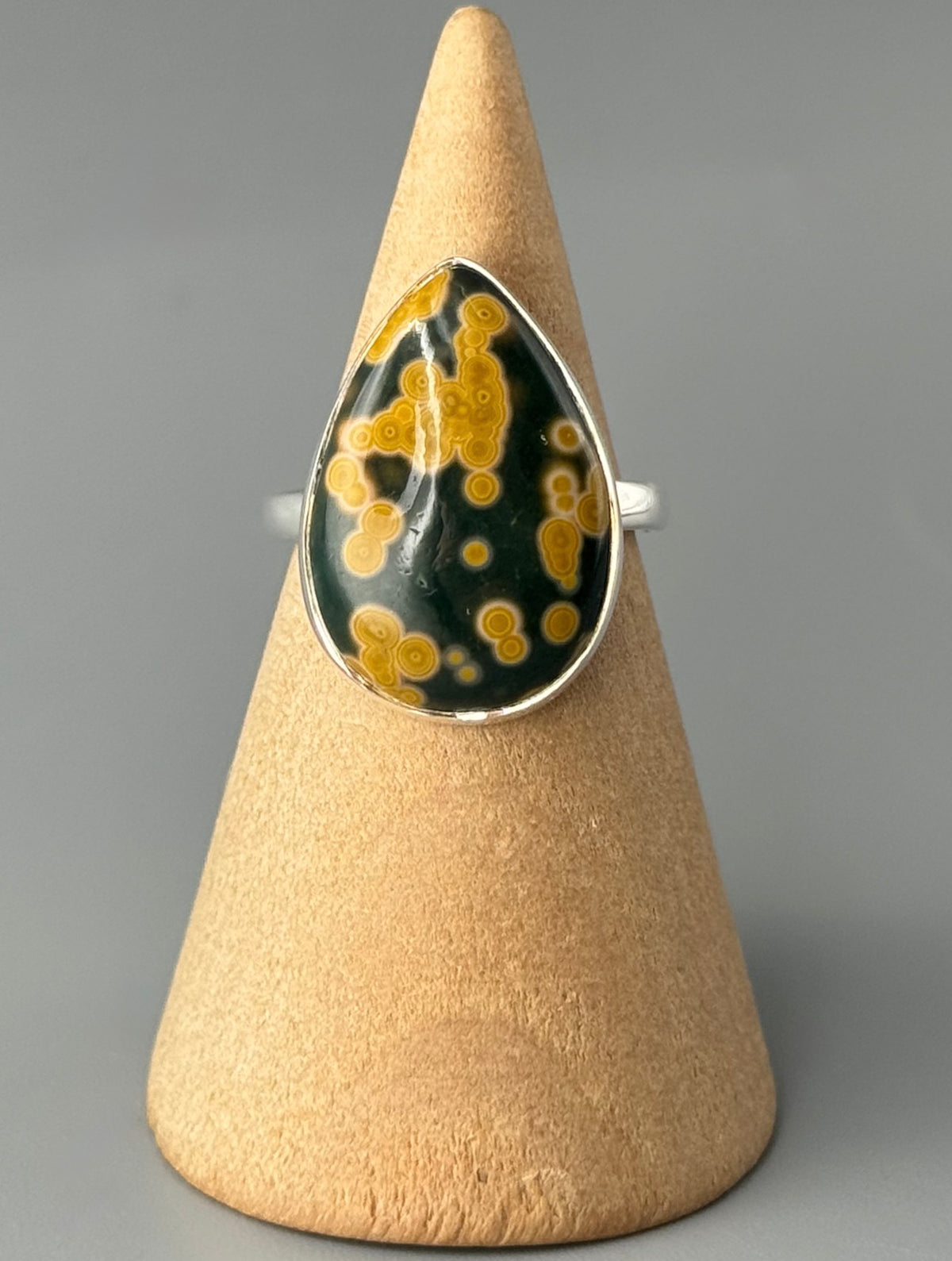•OCEAN JASPER - LIL' TEAR• sterling silver ring (size 6)
