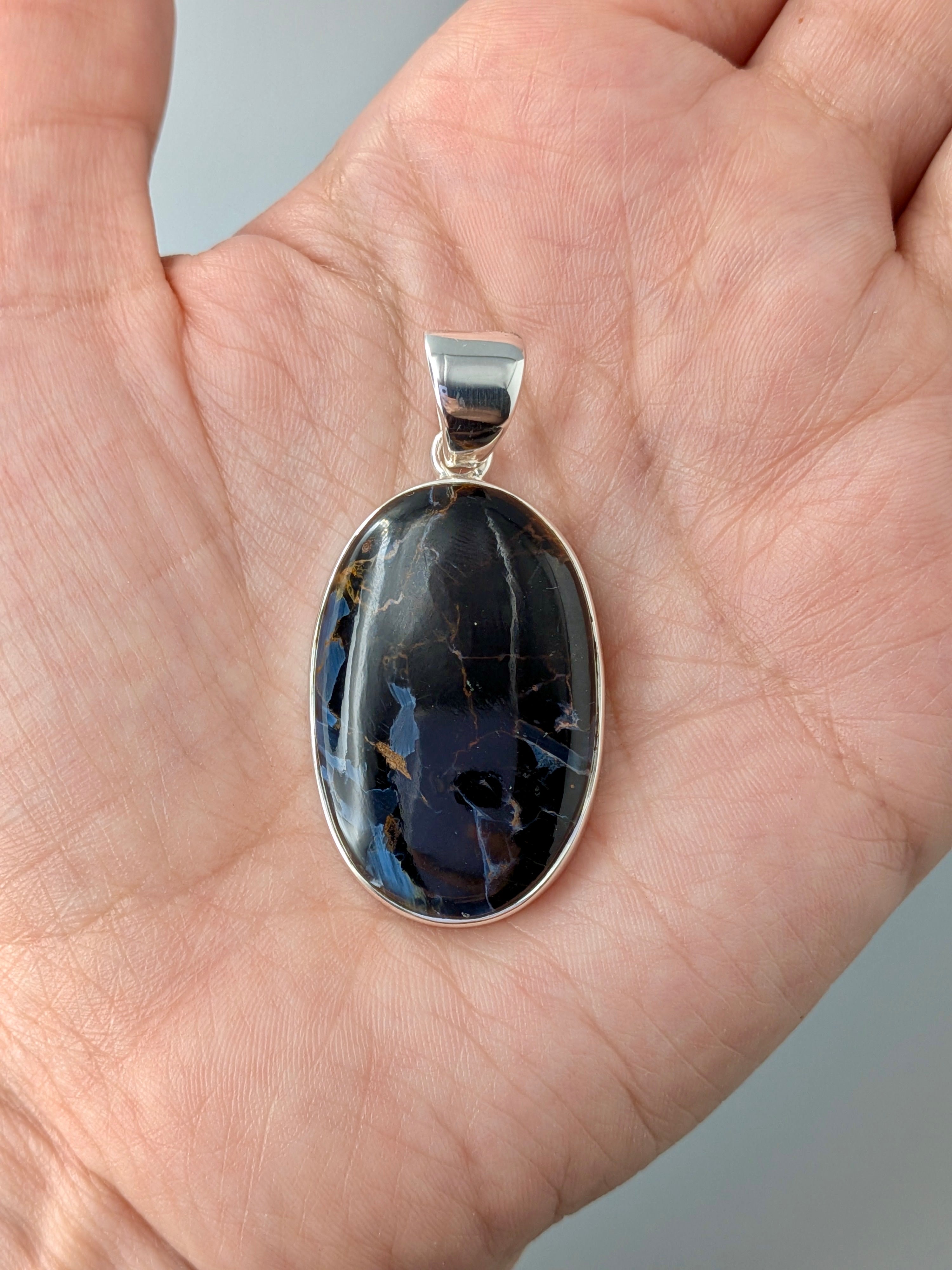•PIETERSITE OVAL - 2• sterling silver pendant