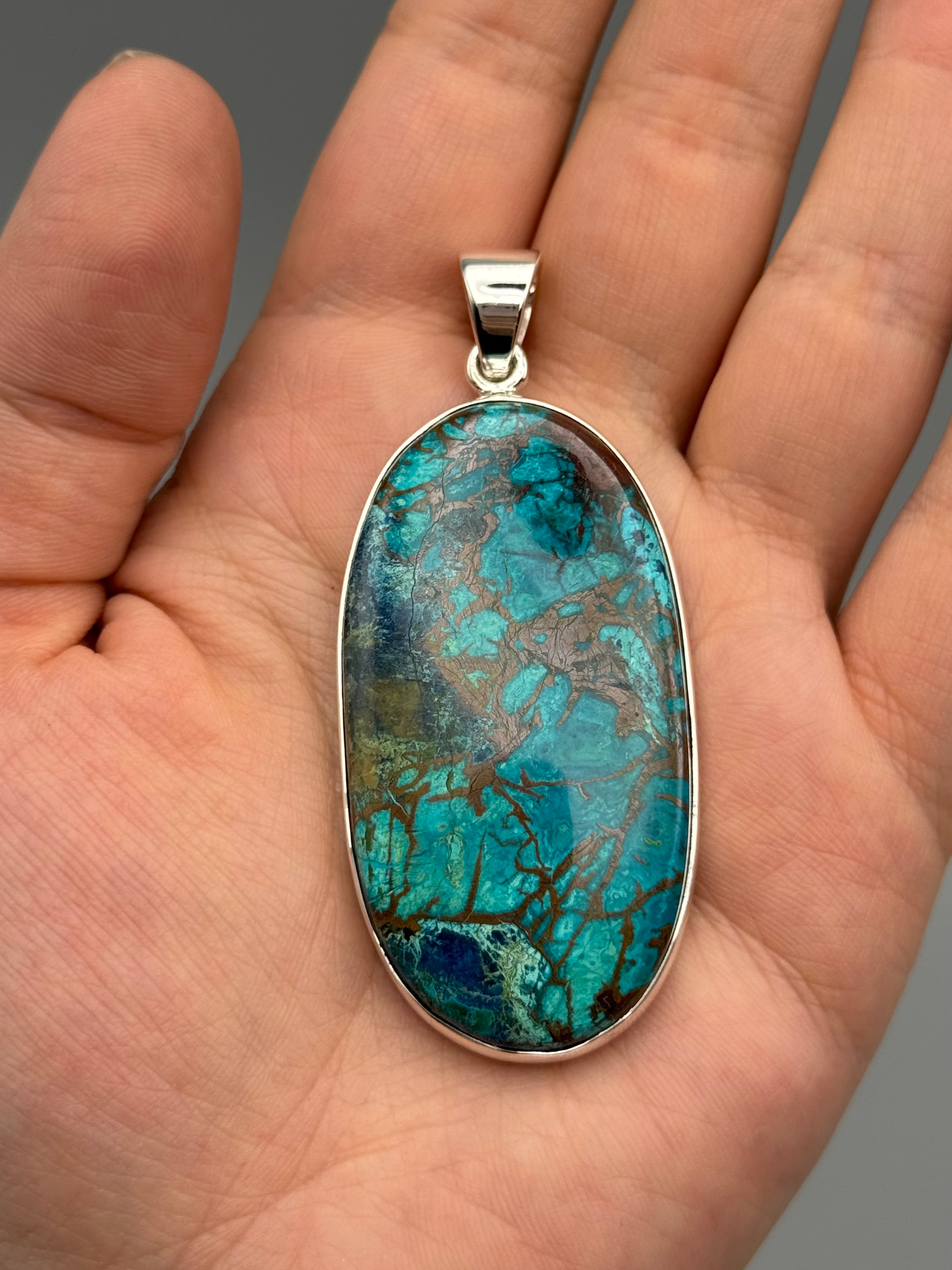 •SHATTUCKITE - LARGE OVAL• sterling silver pendant