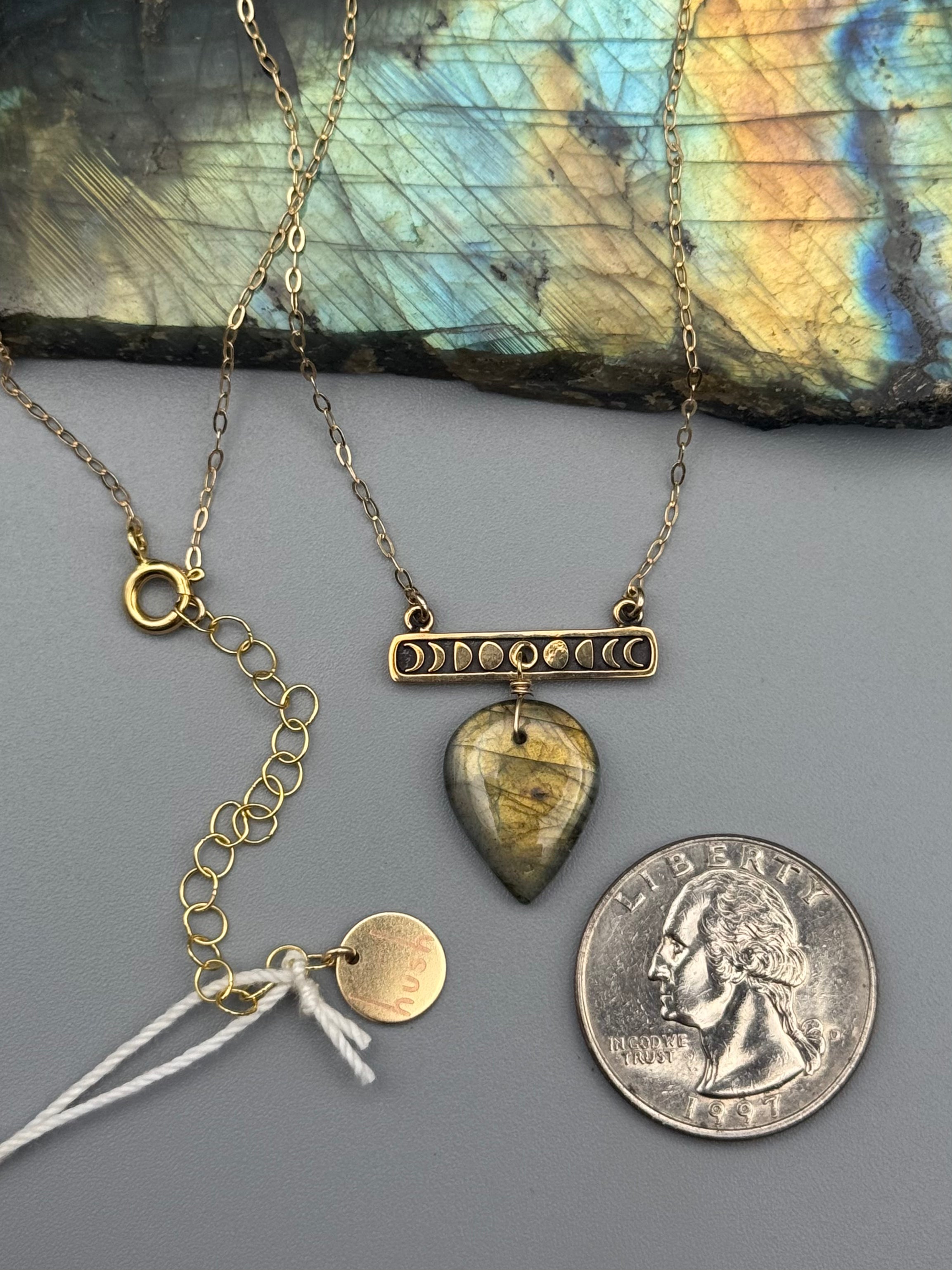 •NYX• golden labradorite + gold necklace (16"-18" long)