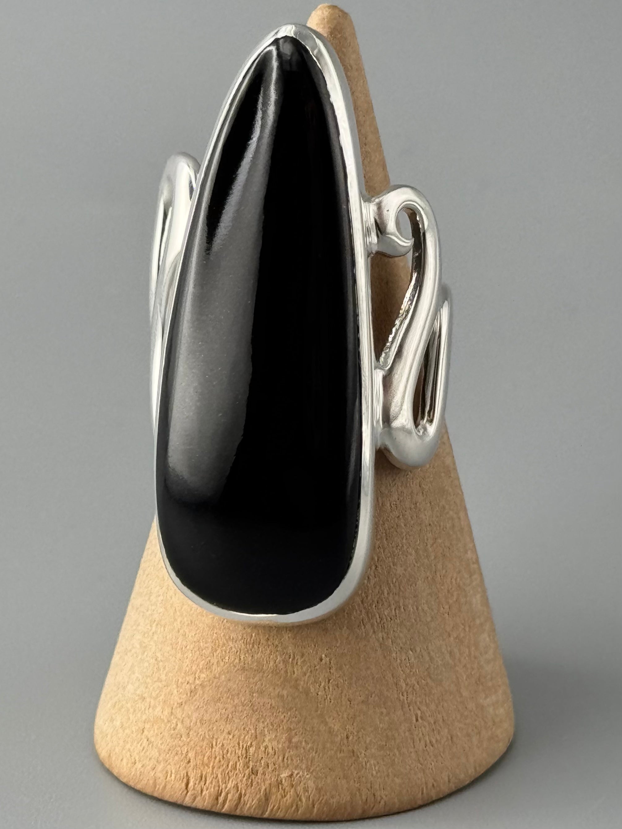 •BLACK ONYX - FLOW• sterling silver ring (various sizes)