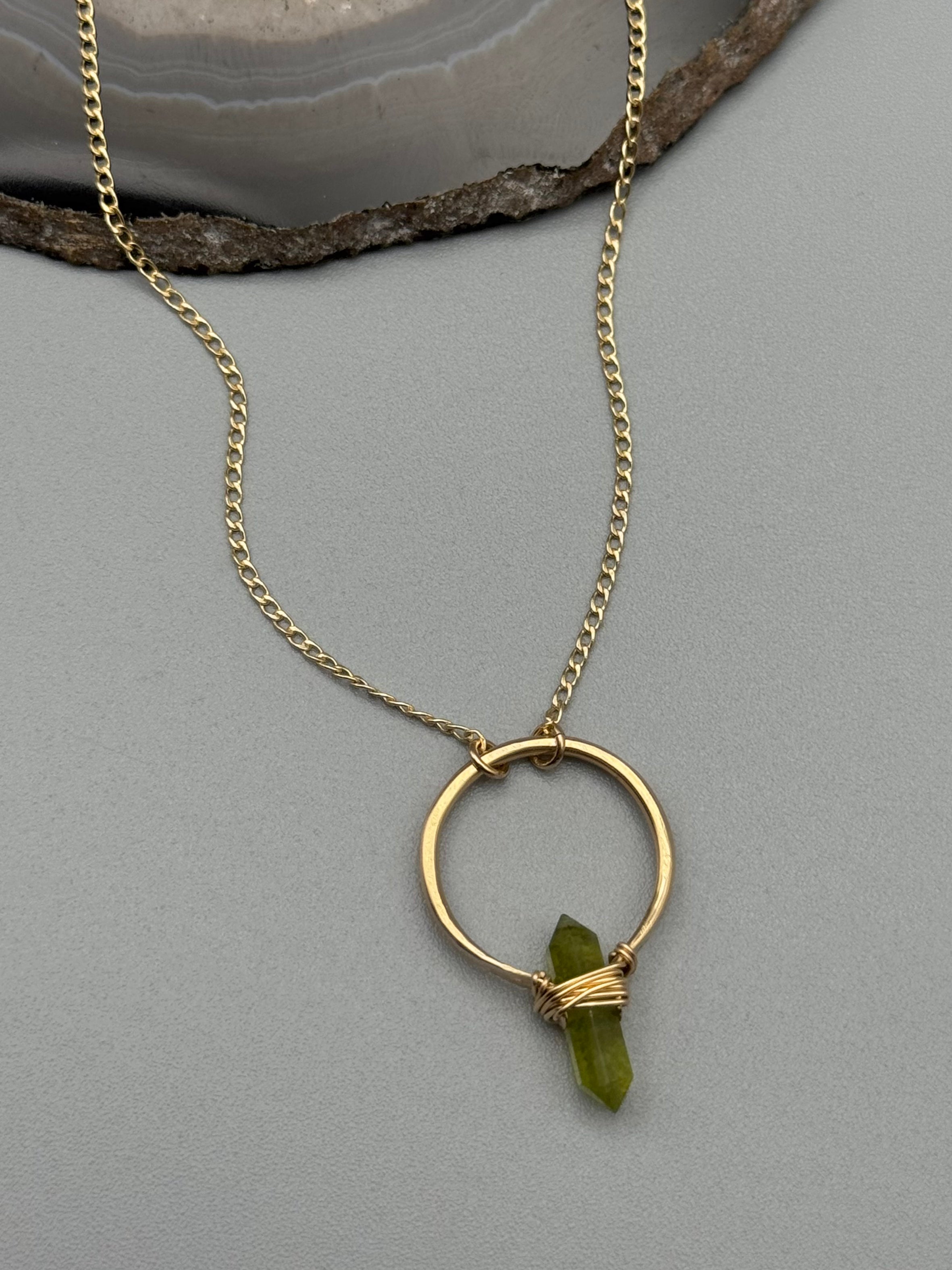 •CREST• peridot + gold necklace (various lengths)