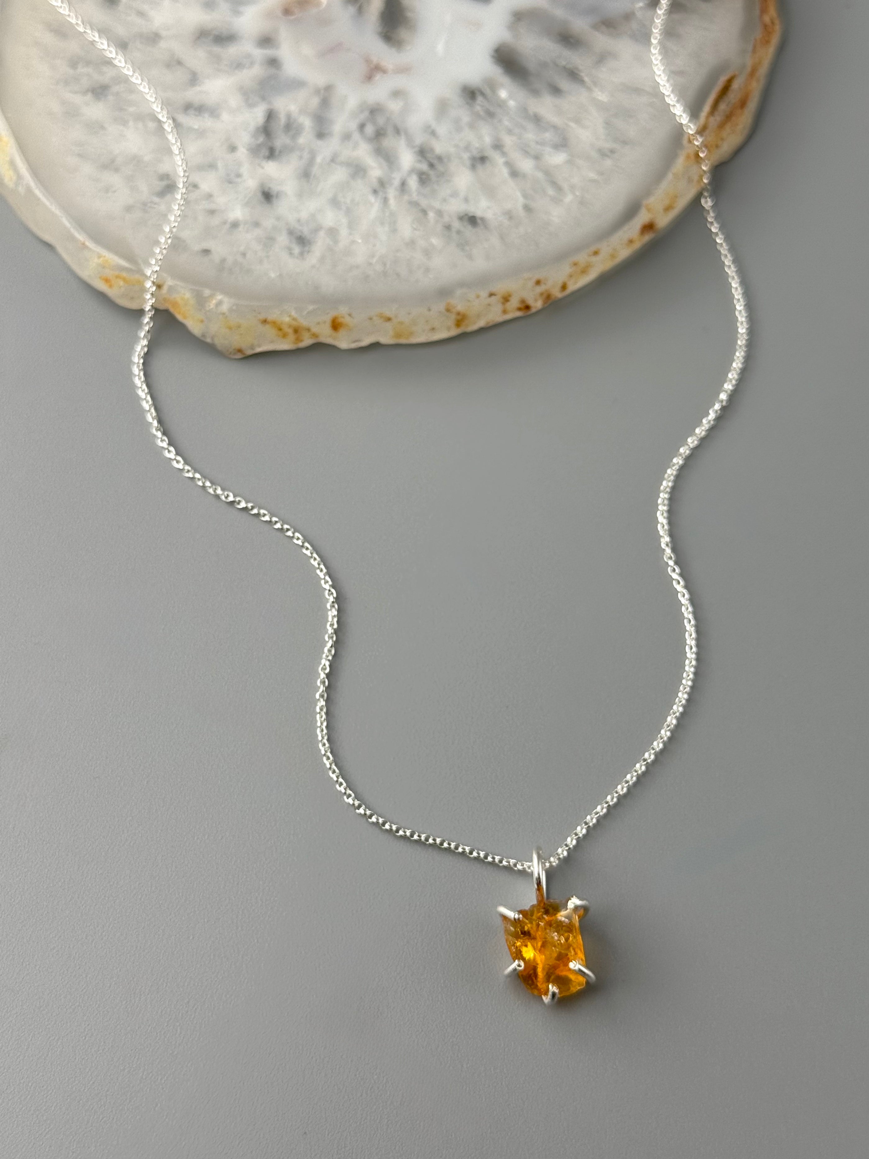 •CRADLE• citrine + silver necklace (18" long)