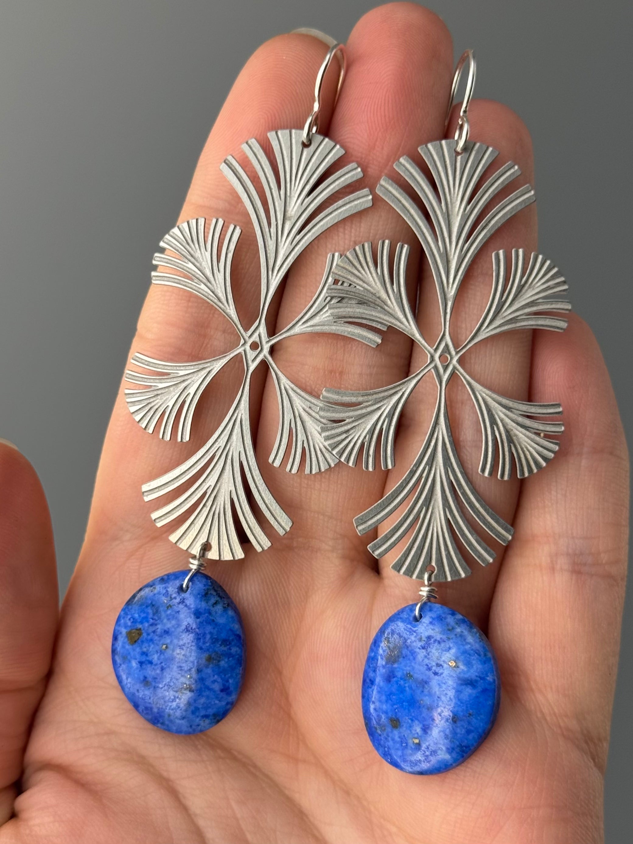 •SIGIL• denim lapis + silver earrings