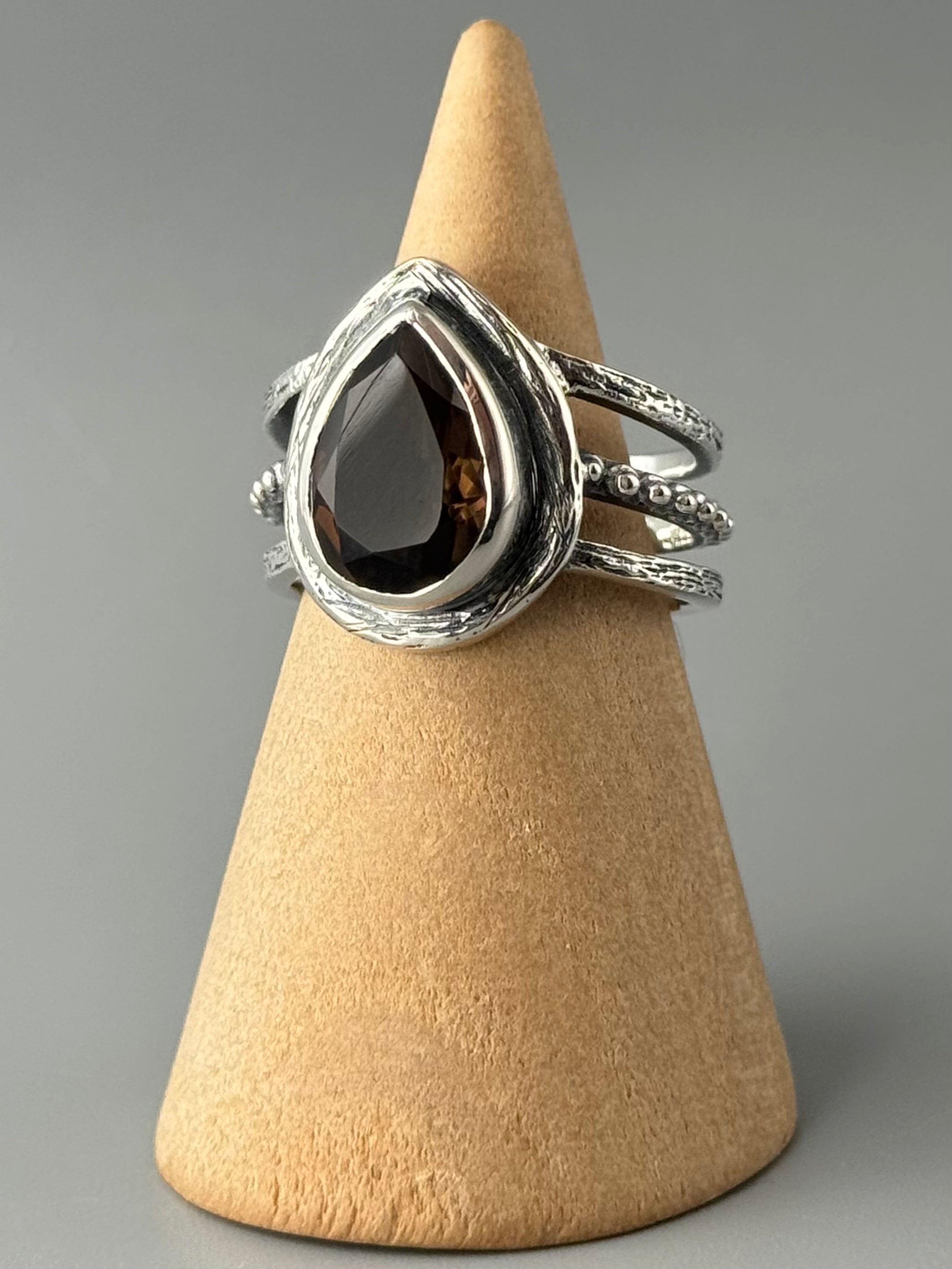 •SMOKY QUARTZ - GATE• sterling silver ring (various sizes)