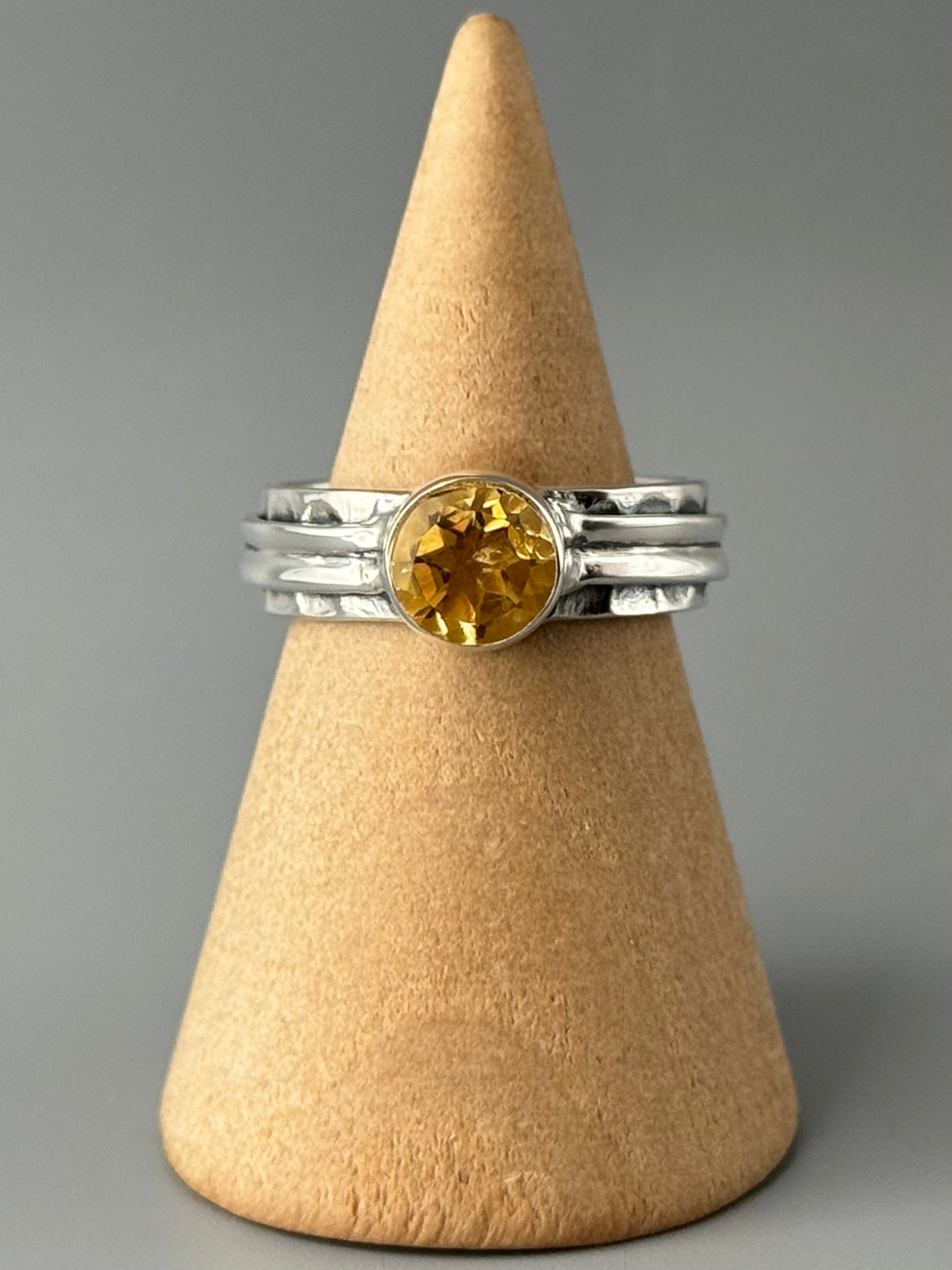 •CITRINE - BRACED• sterling silver ring (various sizes)