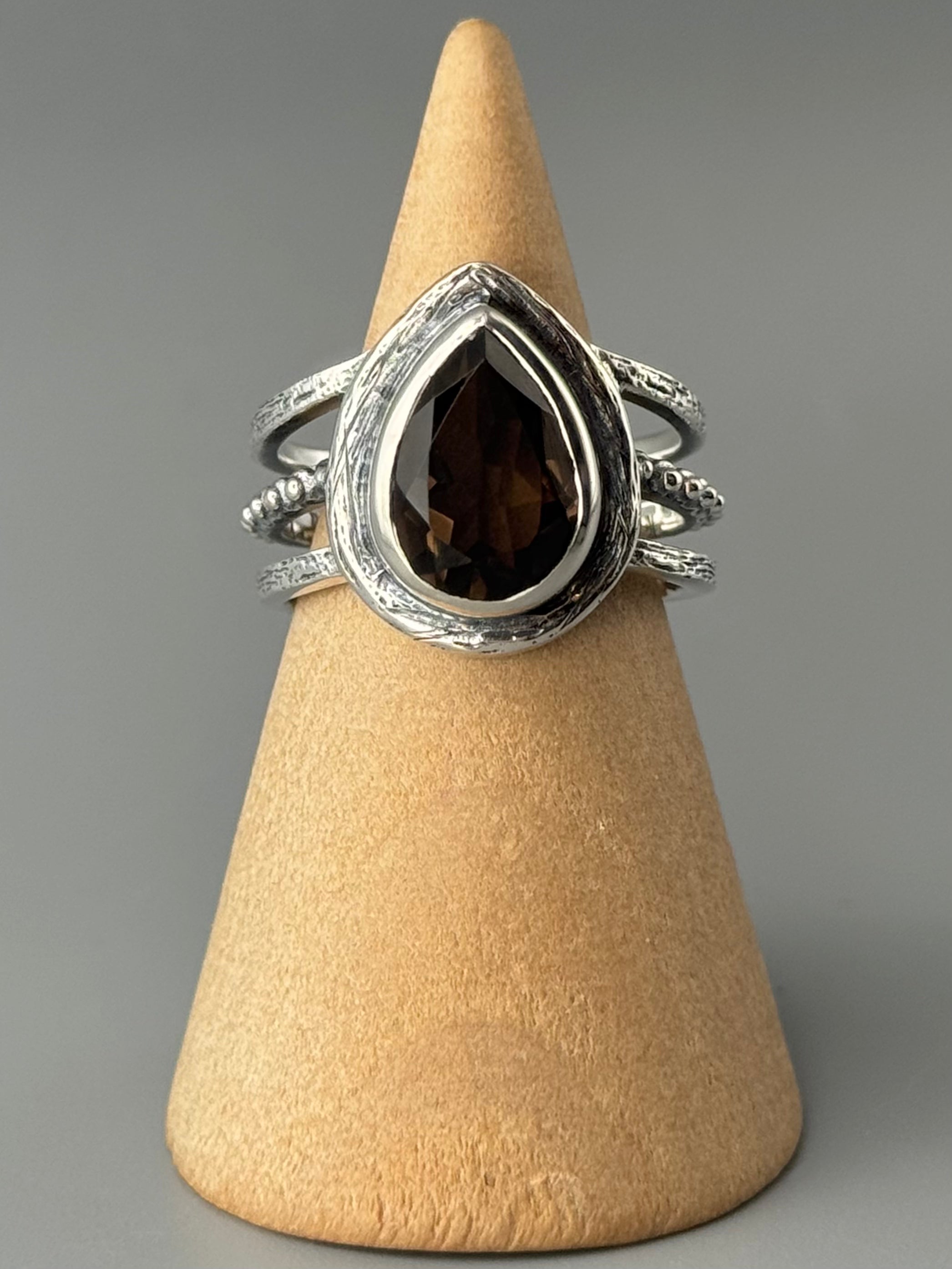 •SMOKY QUARTZ - GATE• sterling silver ring (various sizes)
