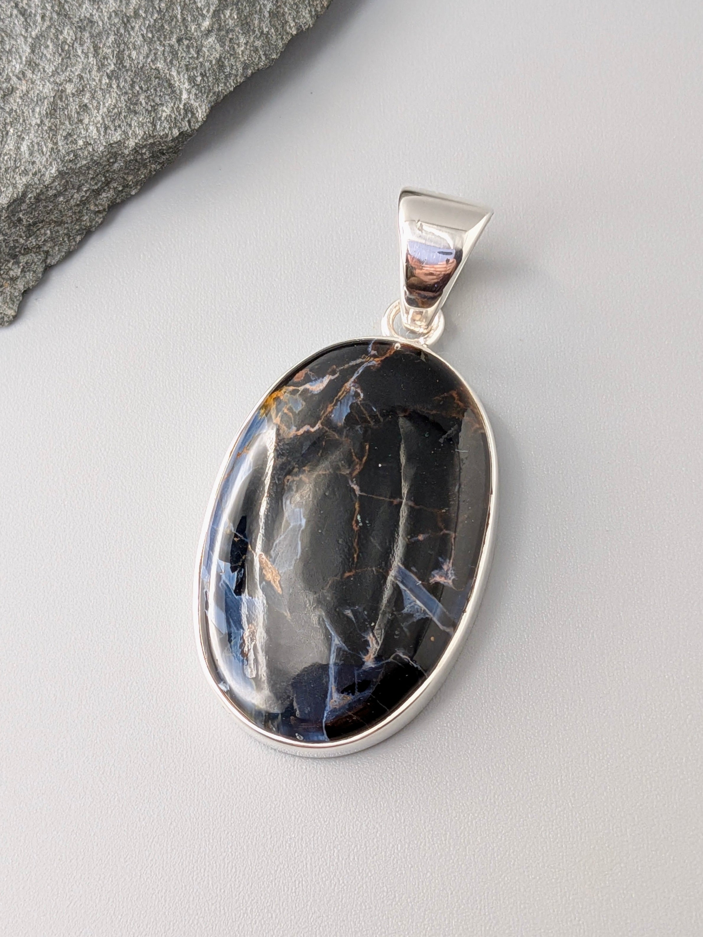•PIETERSITE OVAL - 2• sterling silver pendant