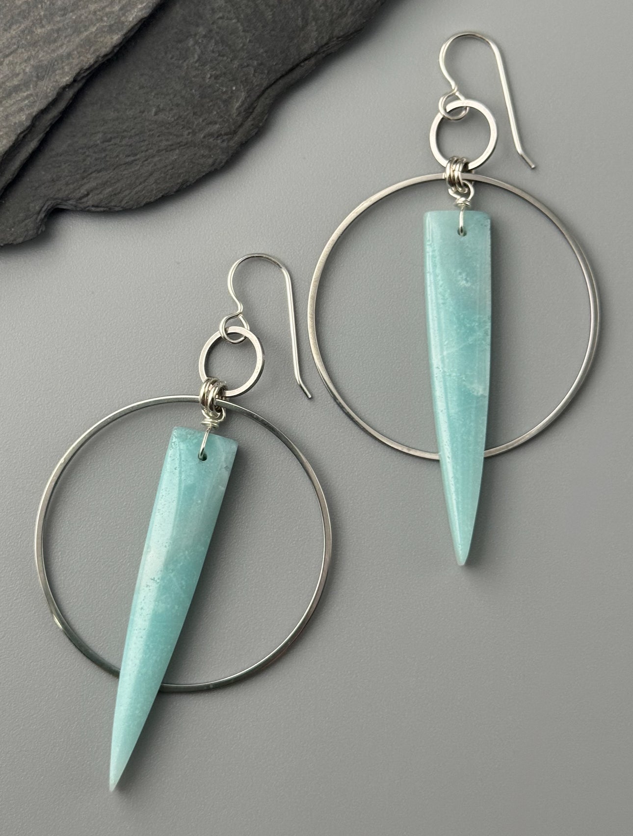 •EQUA-ORBIT• amazonite + silver earrings