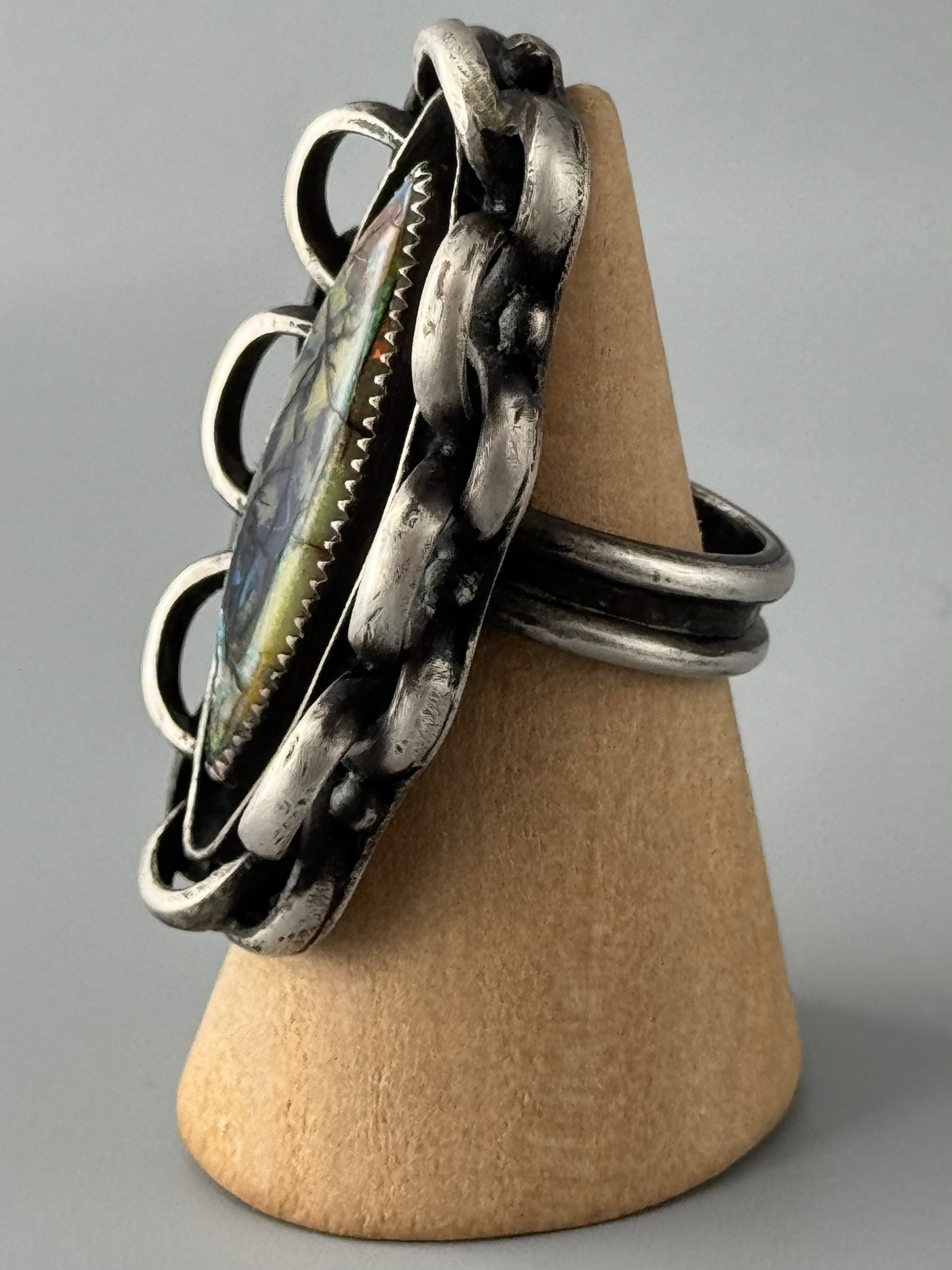 •CADENA• opal + silver ring (size 7.5)