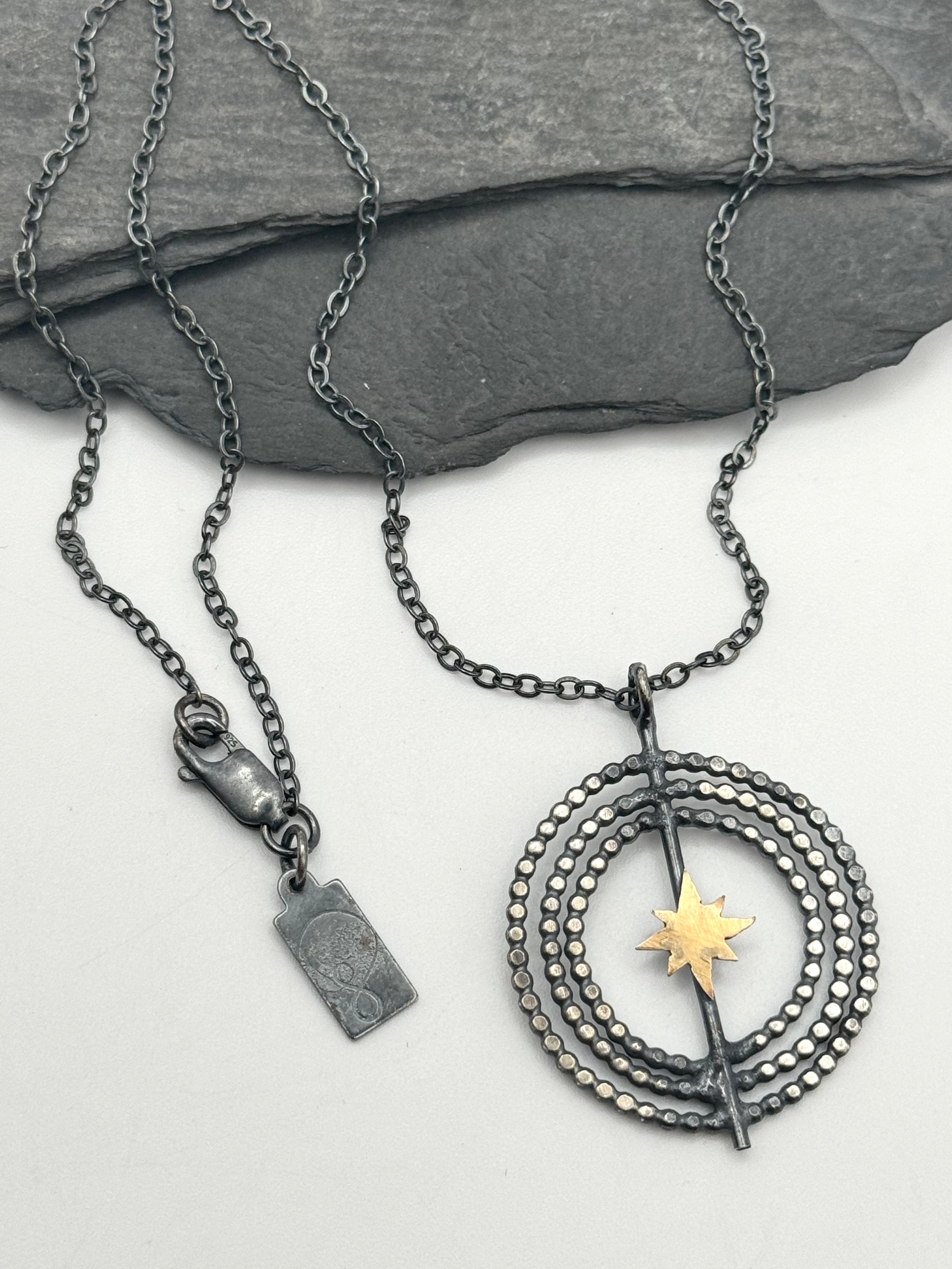 •INNER COMPASS• mixed metal necklace (16" long)