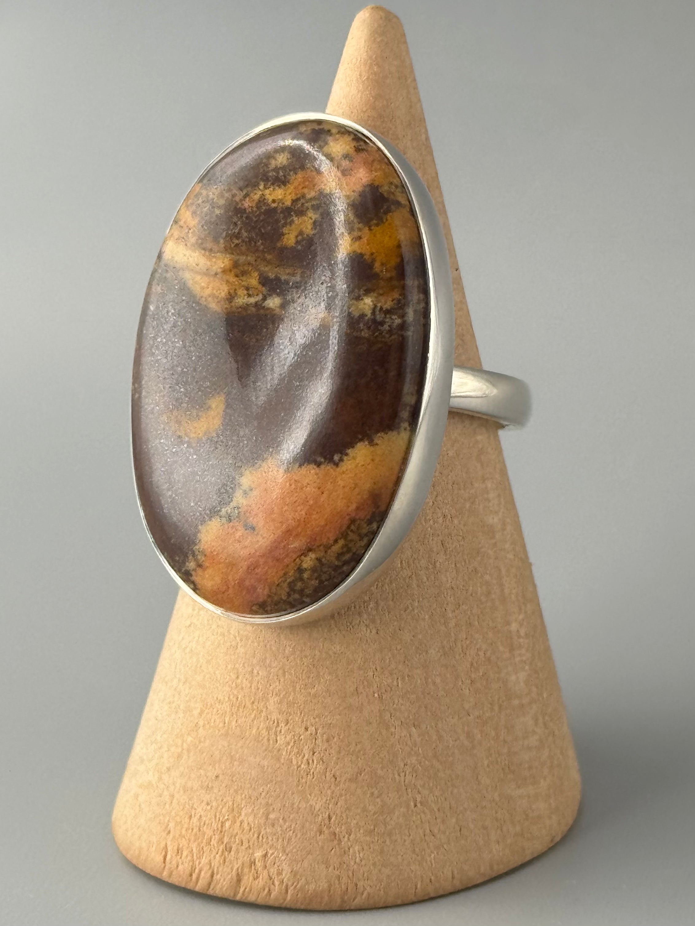 •AUSTRALIAN PICTURE JASPER - OVAL• sterling silver ring (size 7)
