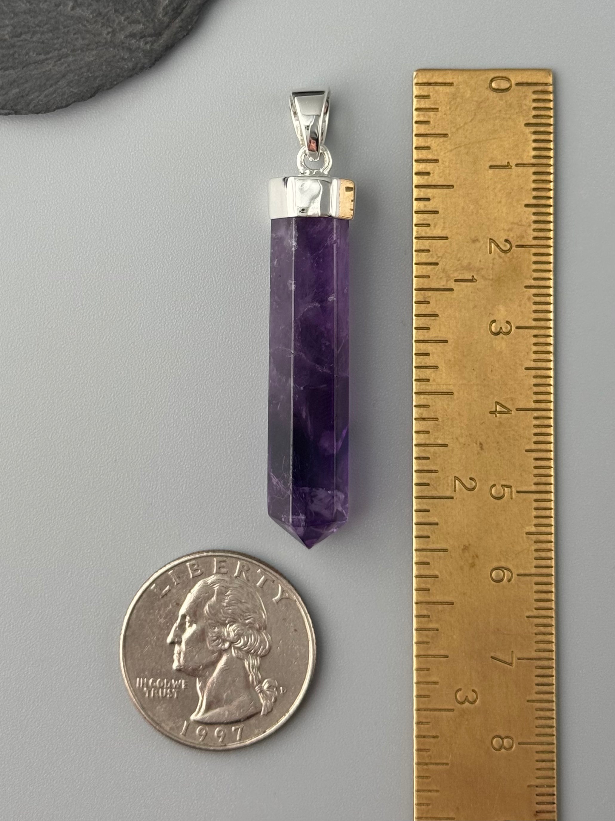 •AMETHYST POINT• sterling silver pendant