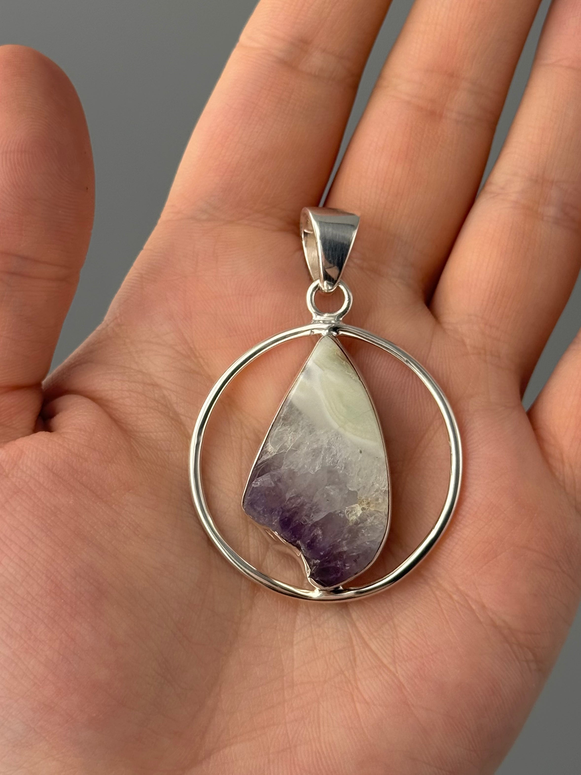 •AMETHYST STALACTITE - ORBIT• sterling silver pendant