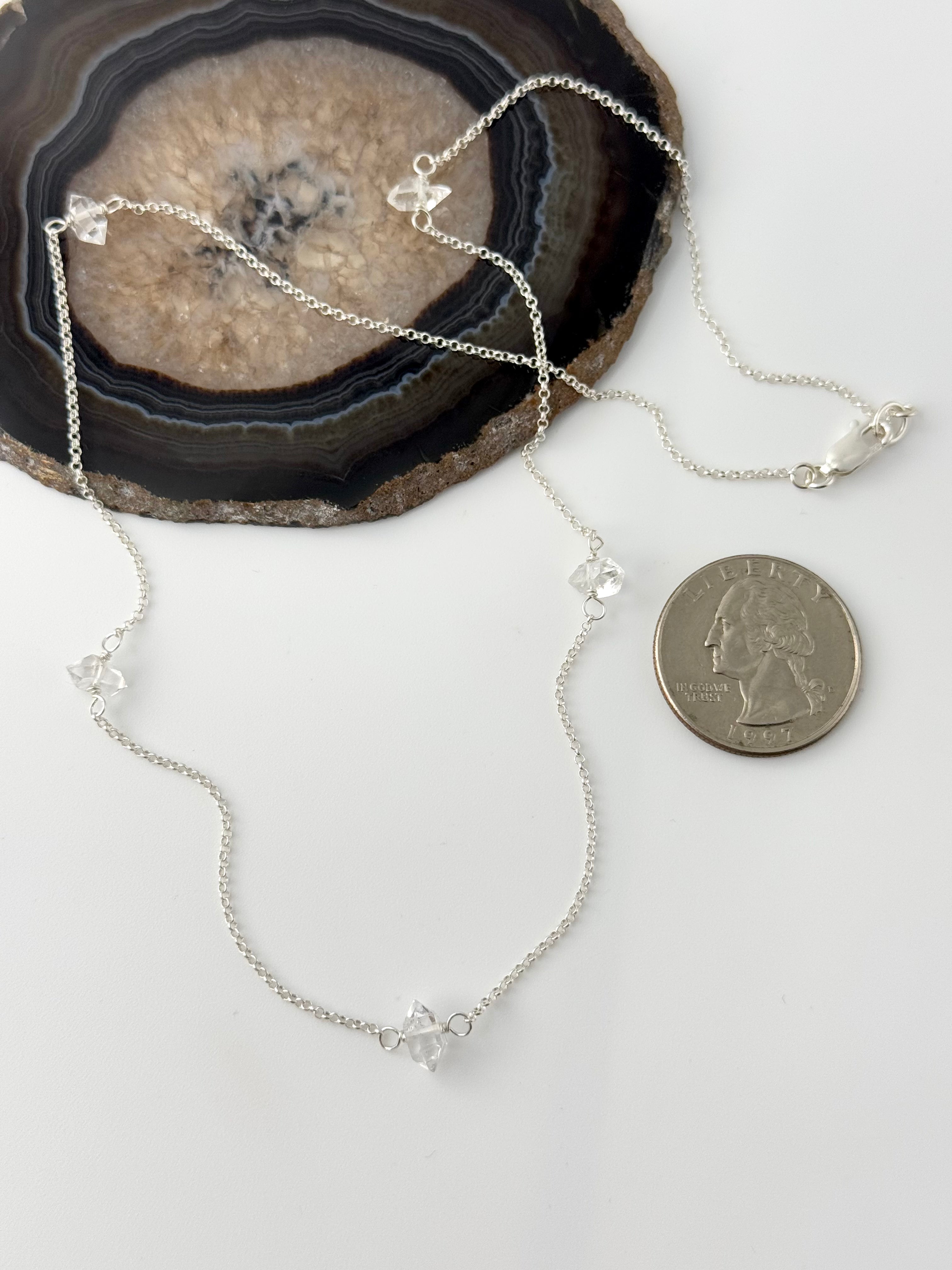 •DRAPE• herkimer diamond + silver necklace (various lengths)