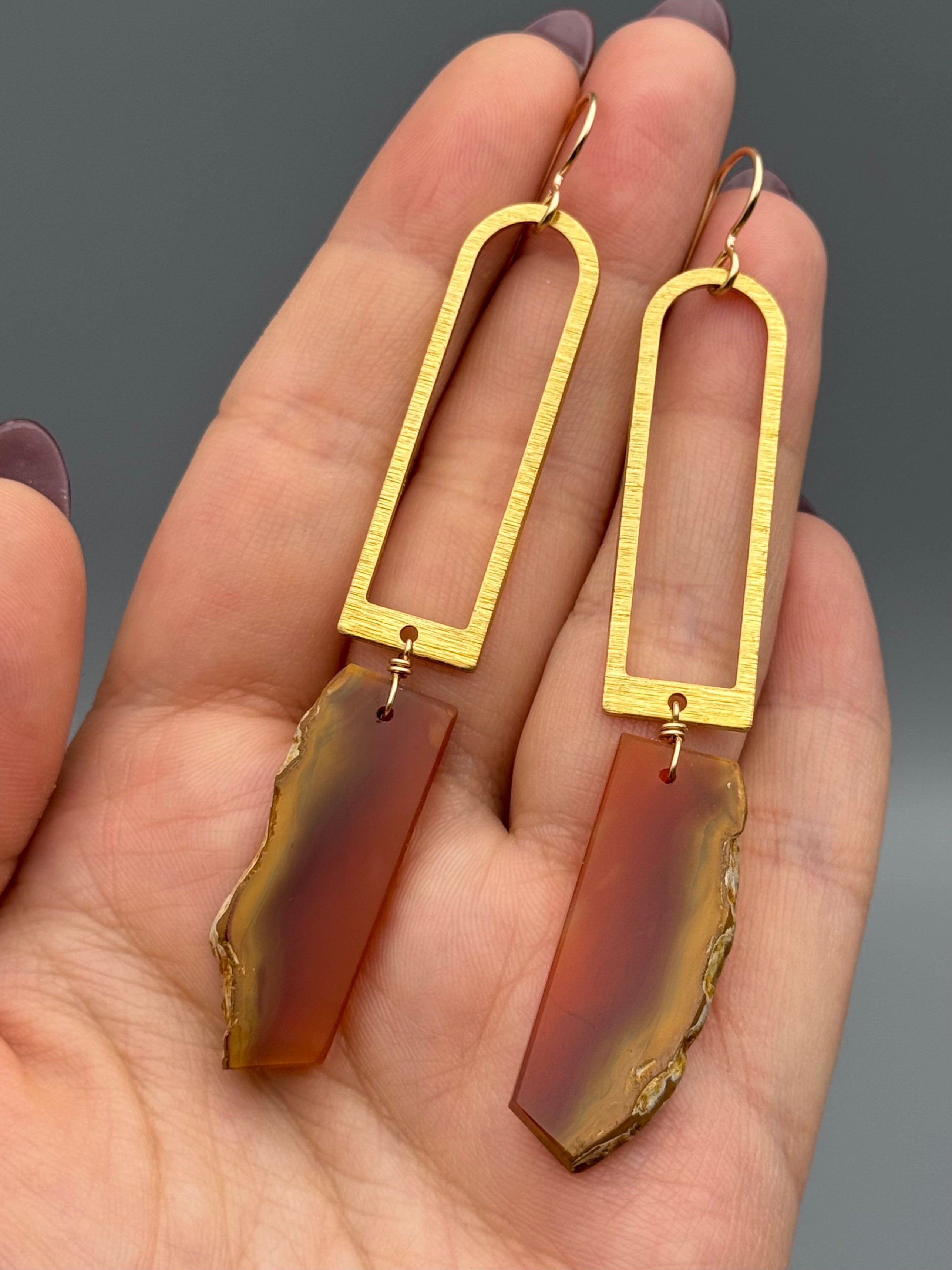 •PORTAL• carnelian + gold earrings