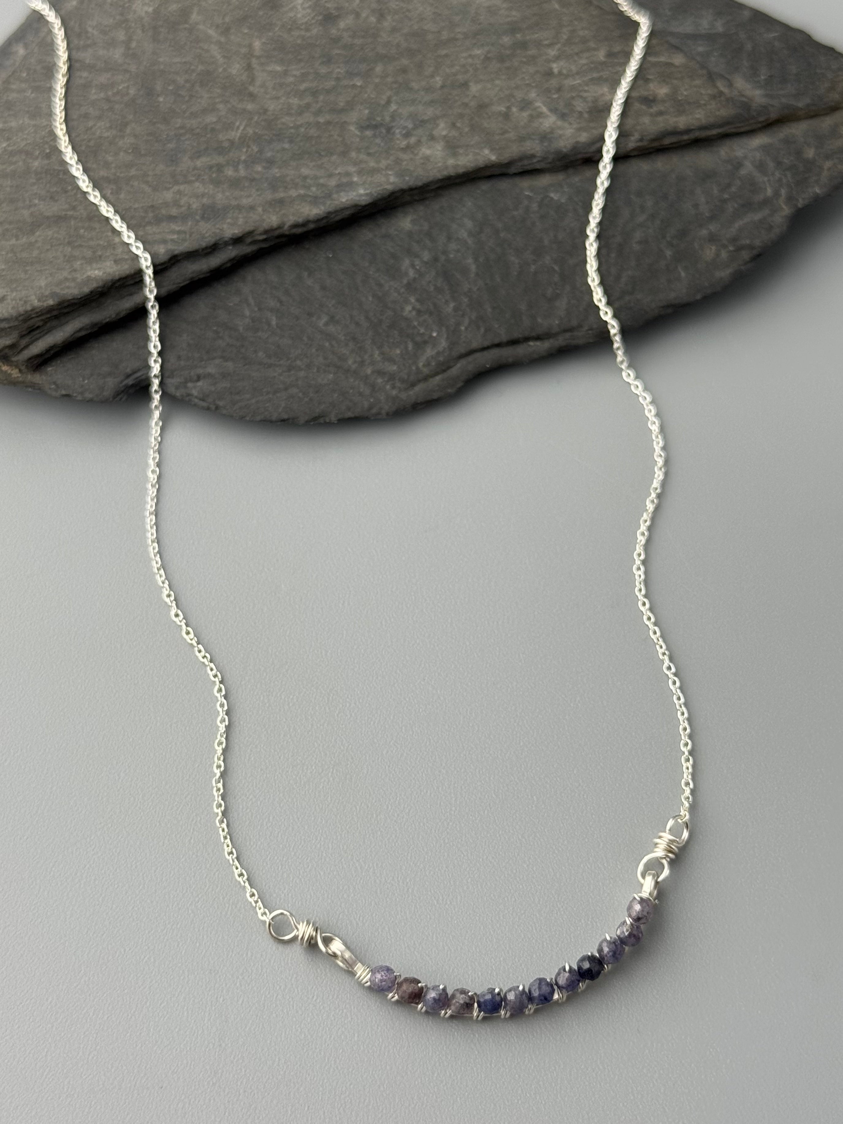 •SMILE• sapphire + silver necklace