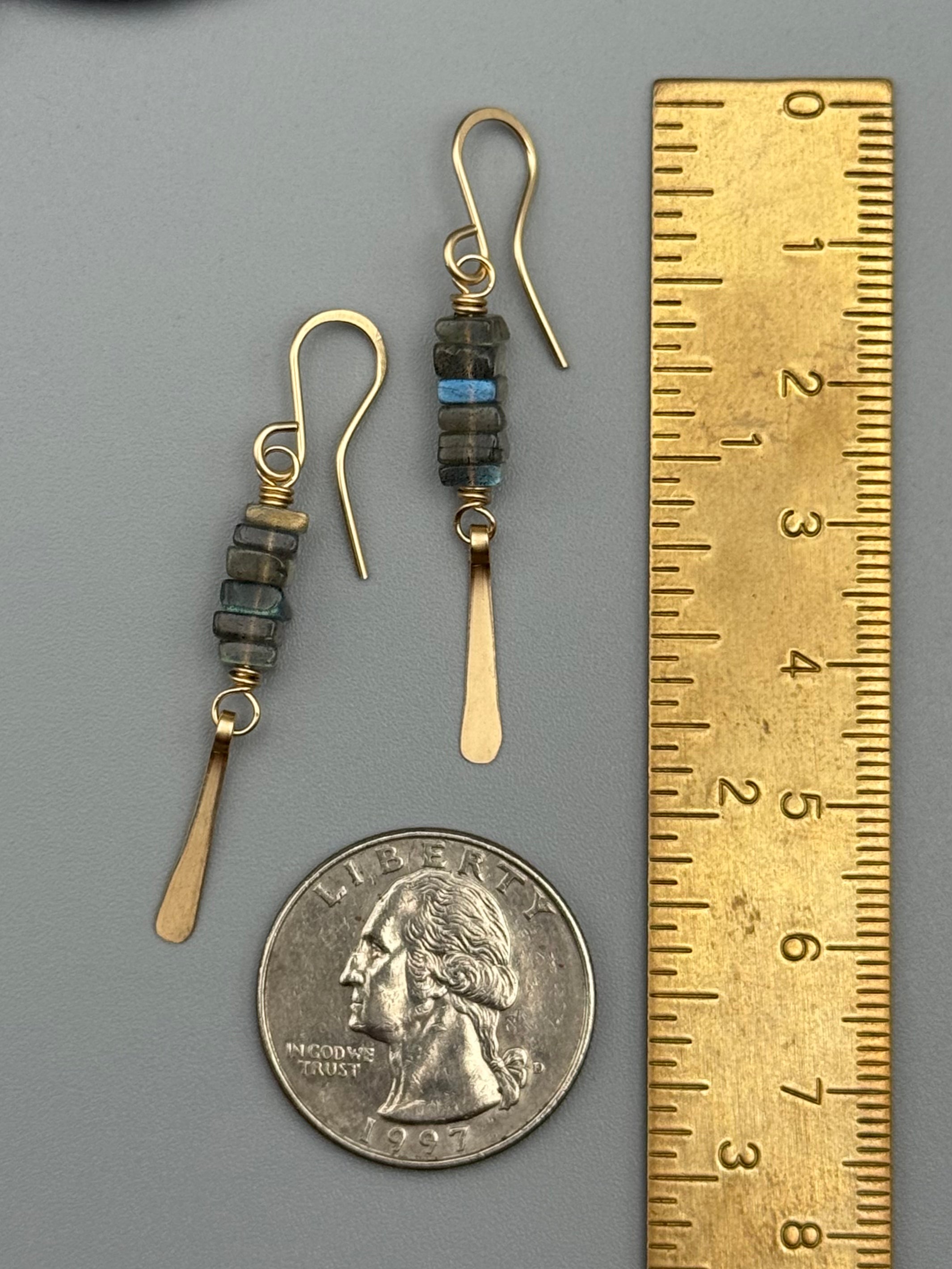 •STACK• labradorite + gold dangle earrings