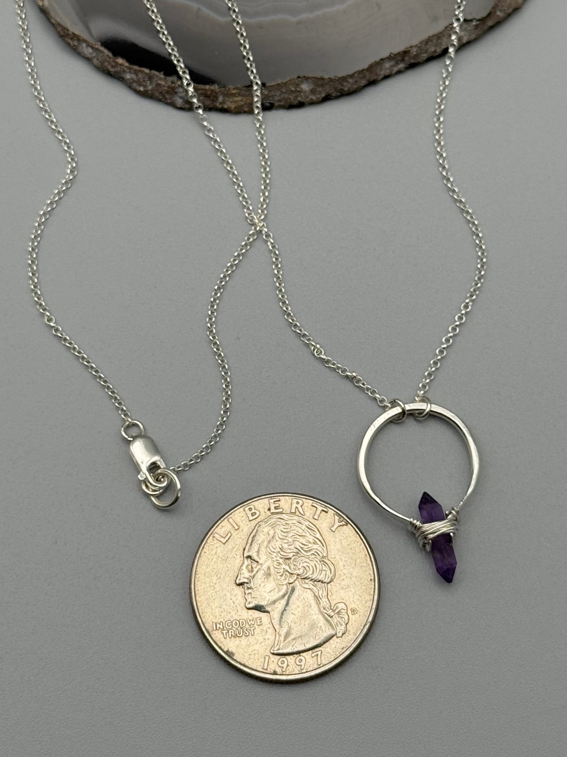 •CREST• amethyst + silver necklace (various lengths)