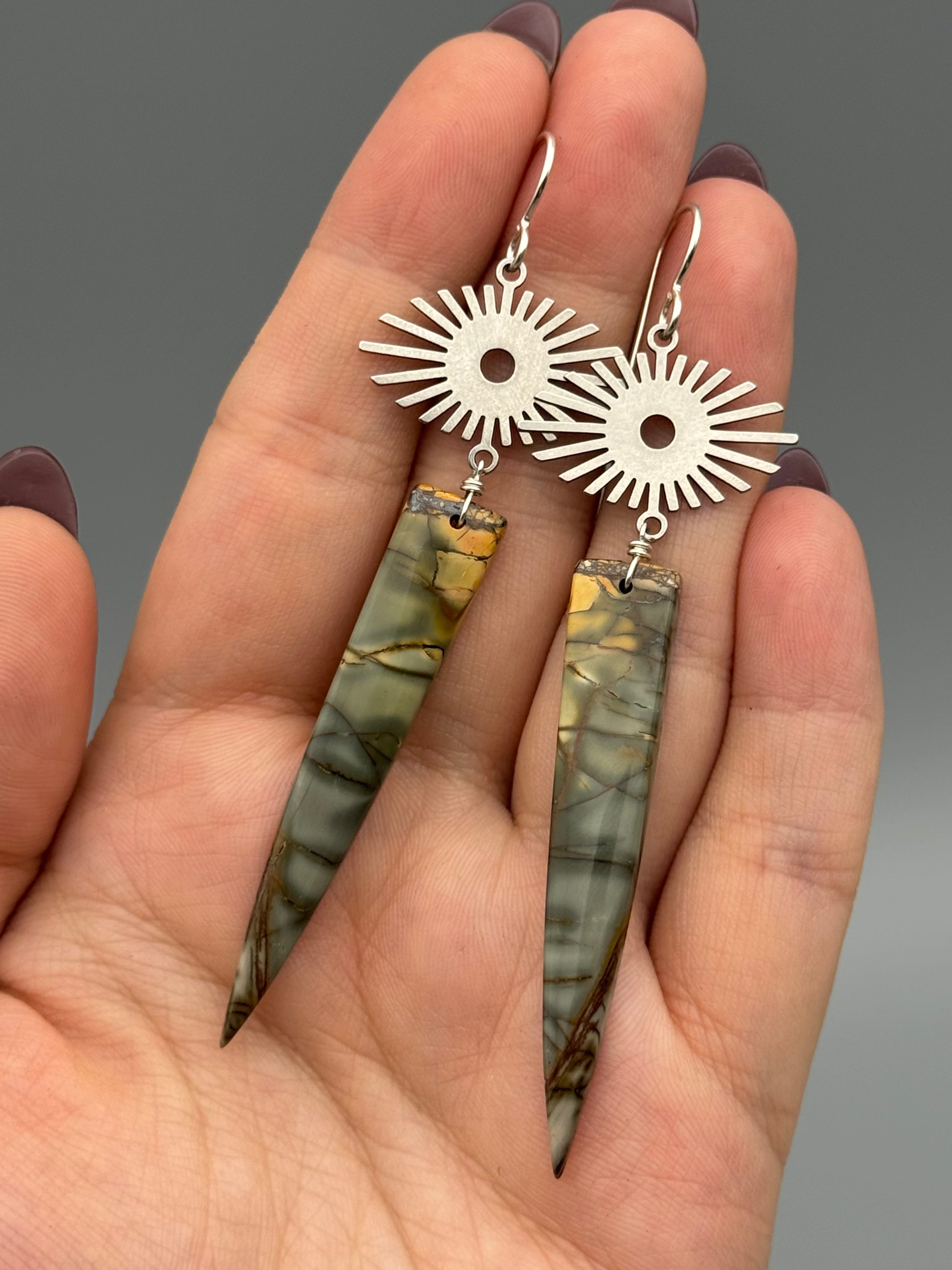 •EYE SHINE• red creek jasper + silver earrings