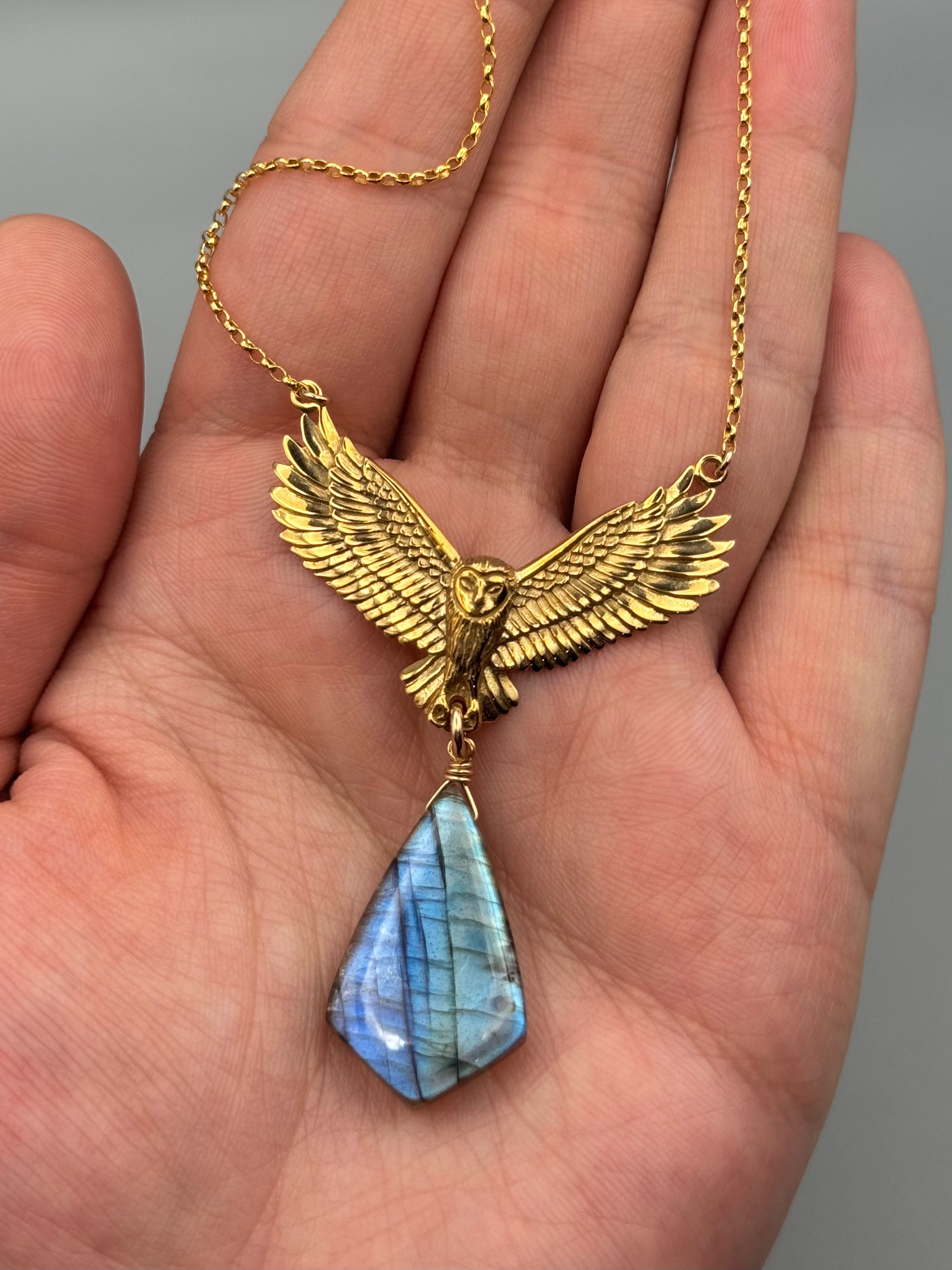 •NOCTURNA• labradorite + gold necklace (17"-19" long)