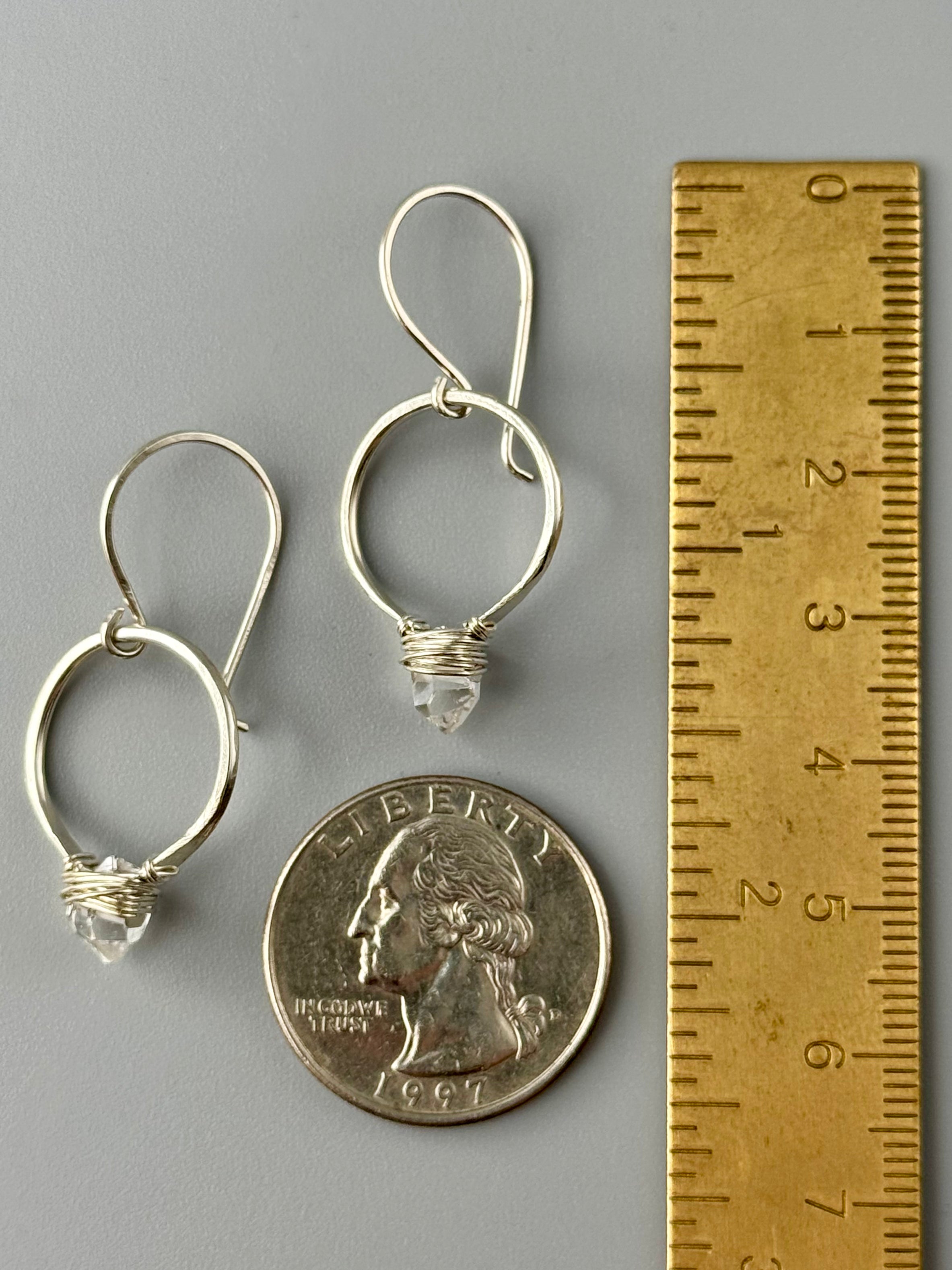 •PIKE HOOP• herkimer + silver earrings