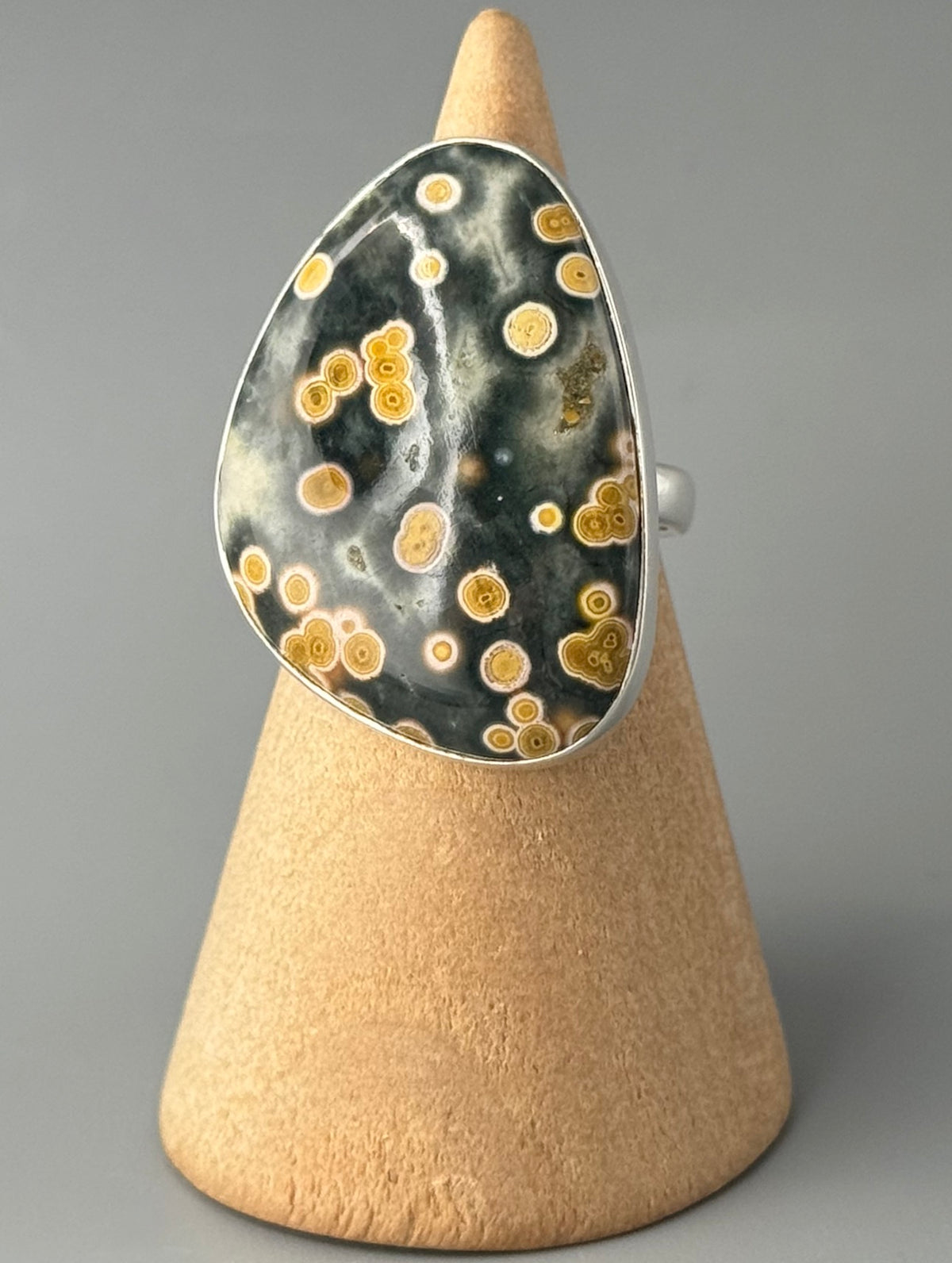 •OCEAN JASPER - LARGE FREEFORM• sterling silver ring (size 6)