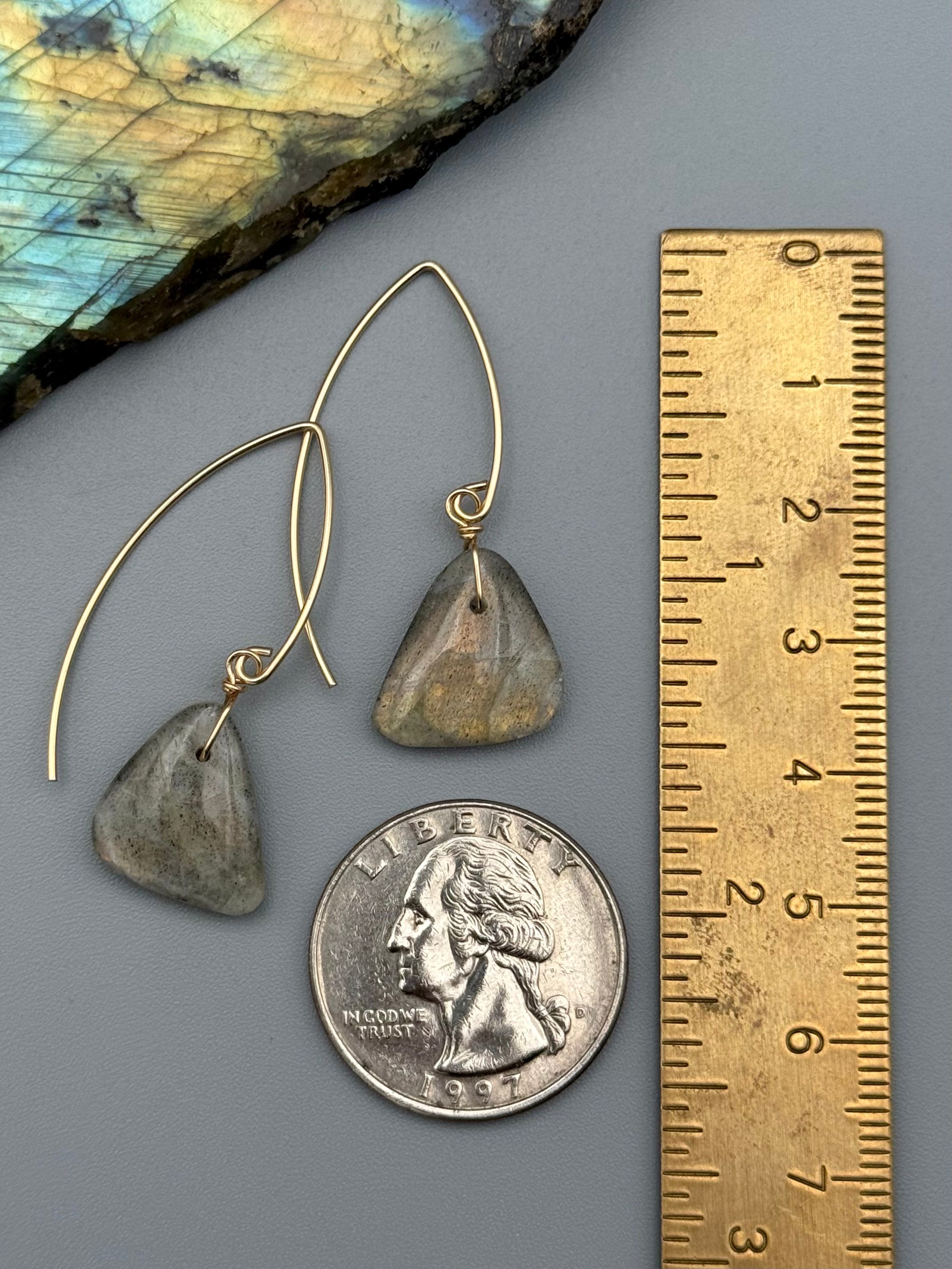 •STRAY• golden labradorite + gold earrings