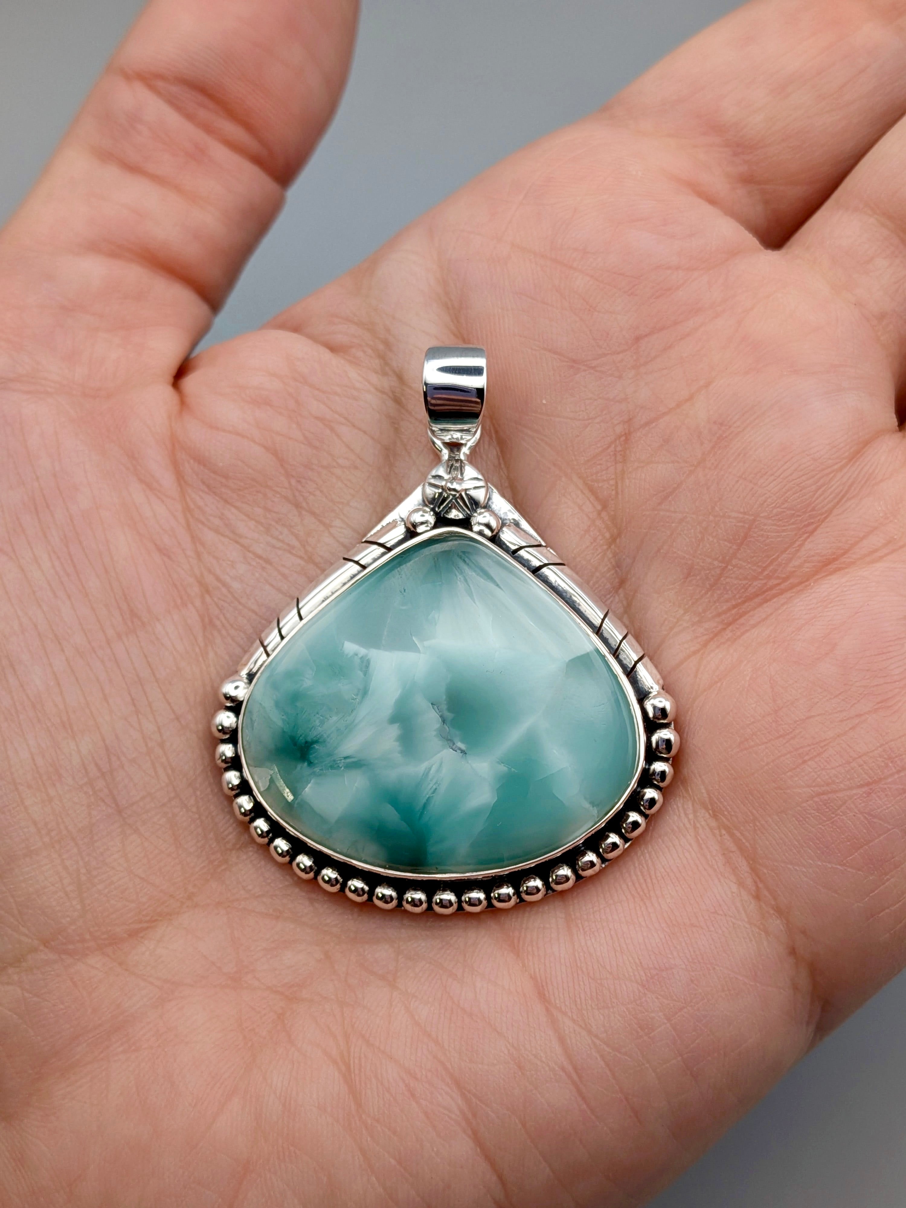 •HEMIMORPHITE TEAR - CANYON 1• sterling silver pendant