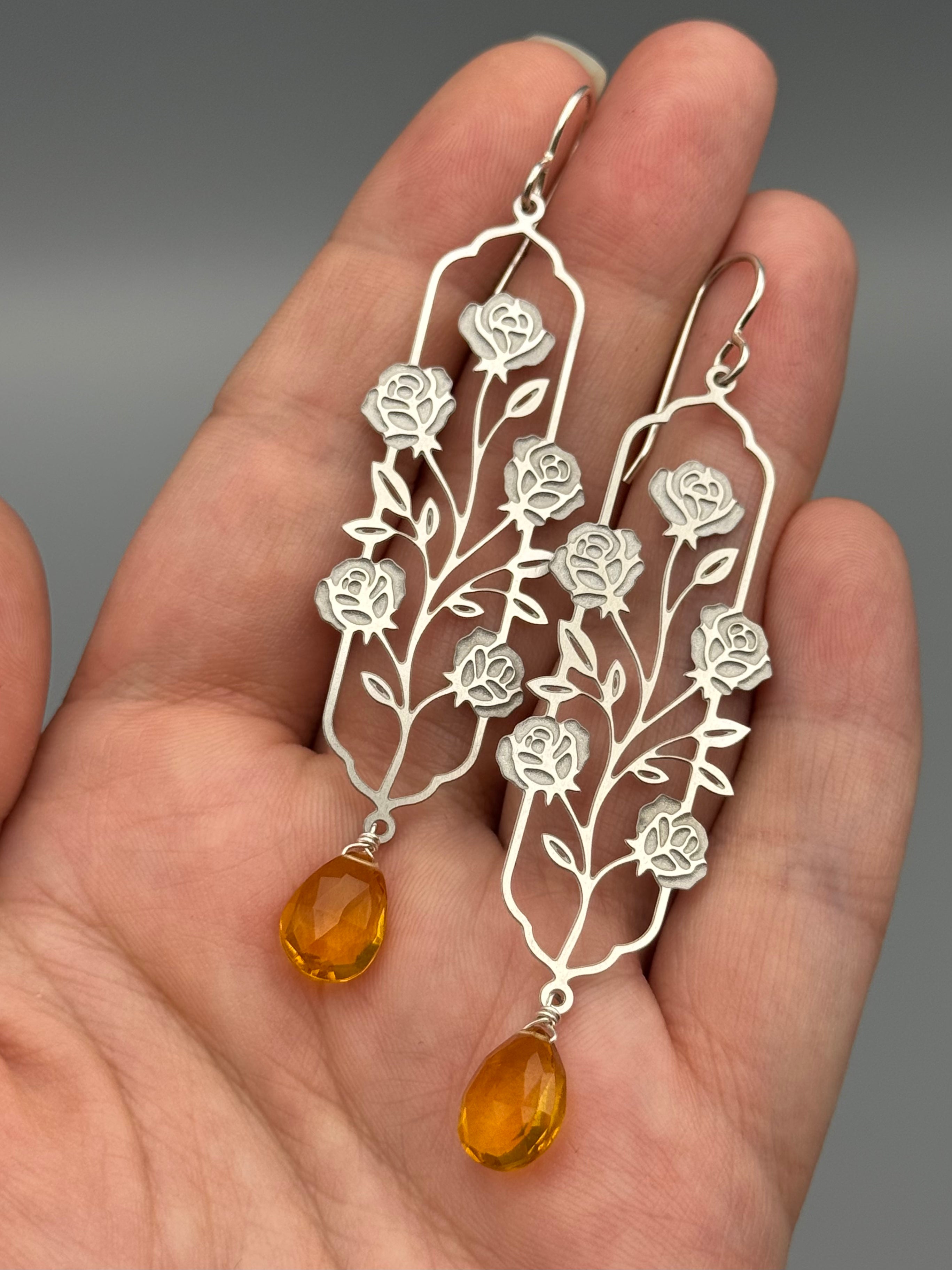 •DON JUAN• citrine + silver earrings